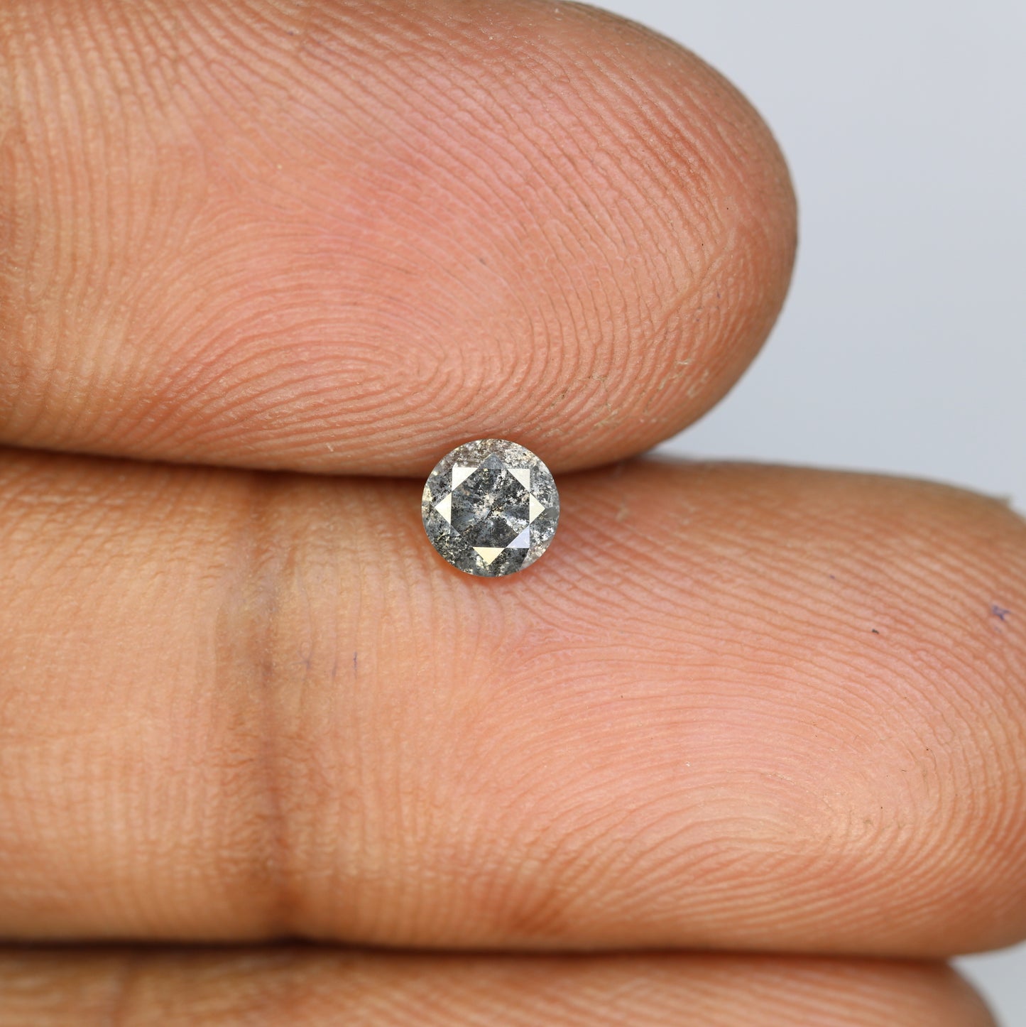 Round Brilliant Cut Diamond 0.39 Carat Natural Loose Salt And Pepper Diamond - JayKrishna Diamond