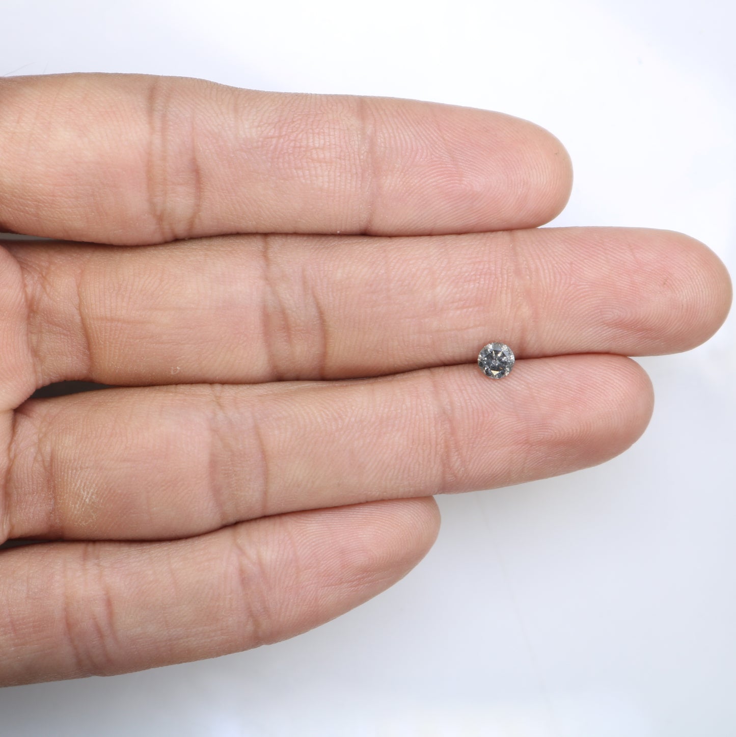 Round Brilliant Cut Diamond 0.39 Carat Natural Loose Salt And Pepper Diamond - JayKrishna Diamond