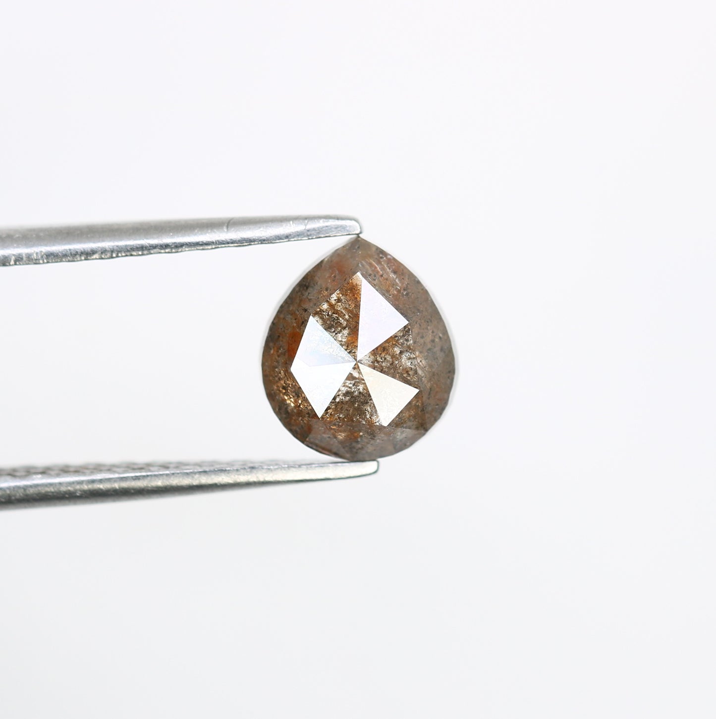 1.38 CT 7.30 MM Salt And Pepper Pear Shaped Diamond For Engagement Ring - JayKrishna Diamond