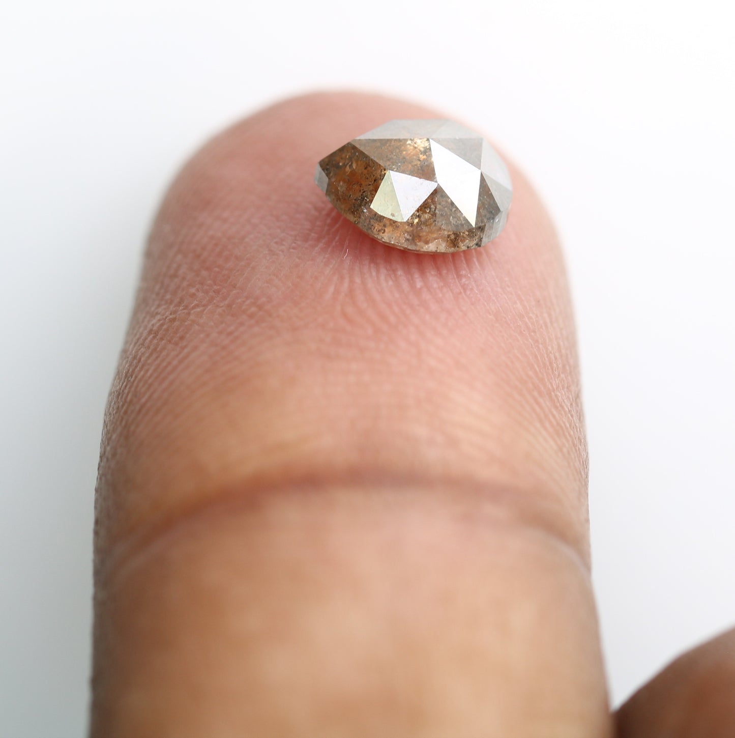 1.38 CT 7.30 MM Salt And Pepper Pear Shaped Diamond For Engagement Ring - JayKrishna Diamond