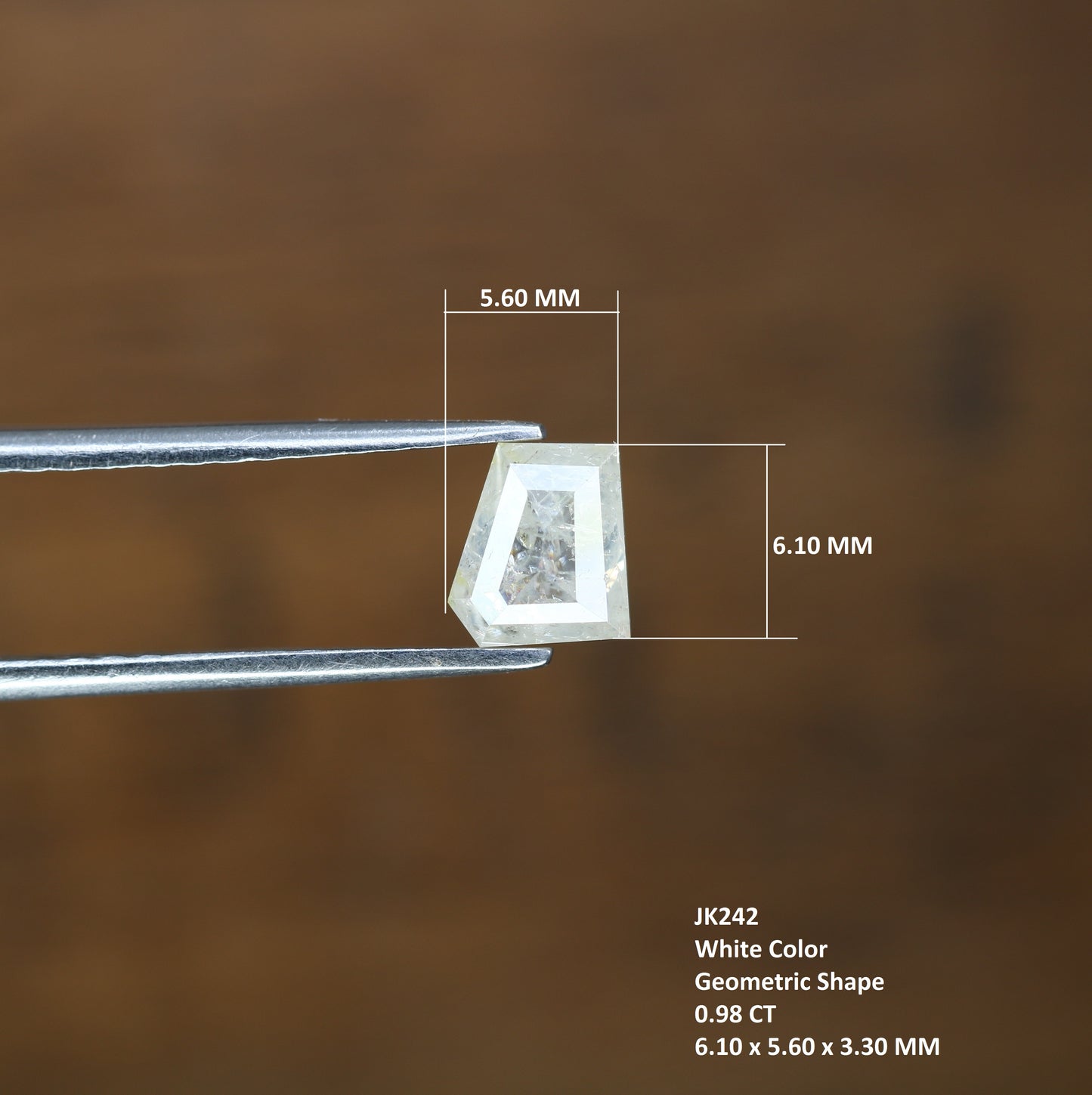 0.98 CT White Geometric Shape Natural 6.10 MM Diamond For Statement Ring - JayKrishna Diamond