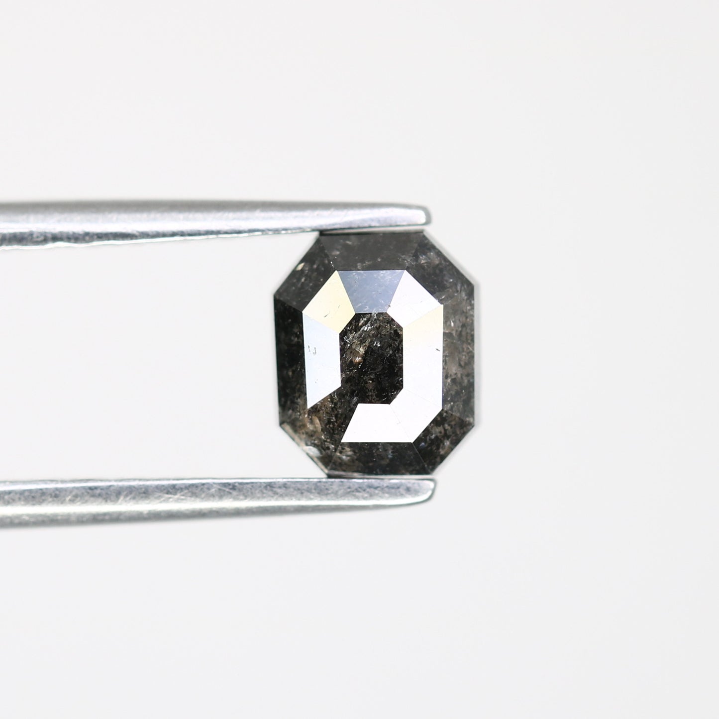 0.91 CT 5.90 MM Salt And Pepper Emerald Shape Diamond For Designer Jewelry - JayKrishna Diamond
