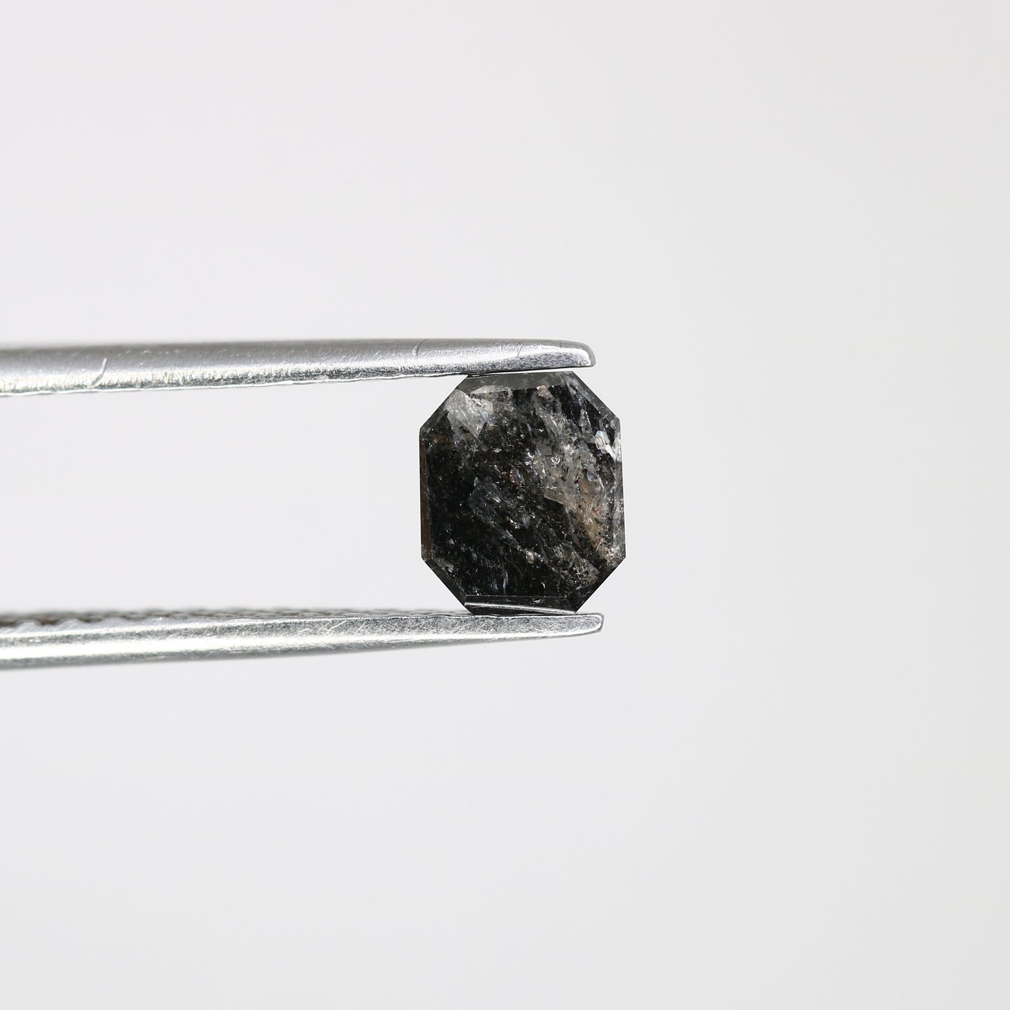 0.91 CT 5.90 MM Salt And Pepper Emerald Shape Diamond For Designer Jewelry - JayKrishna Diamond