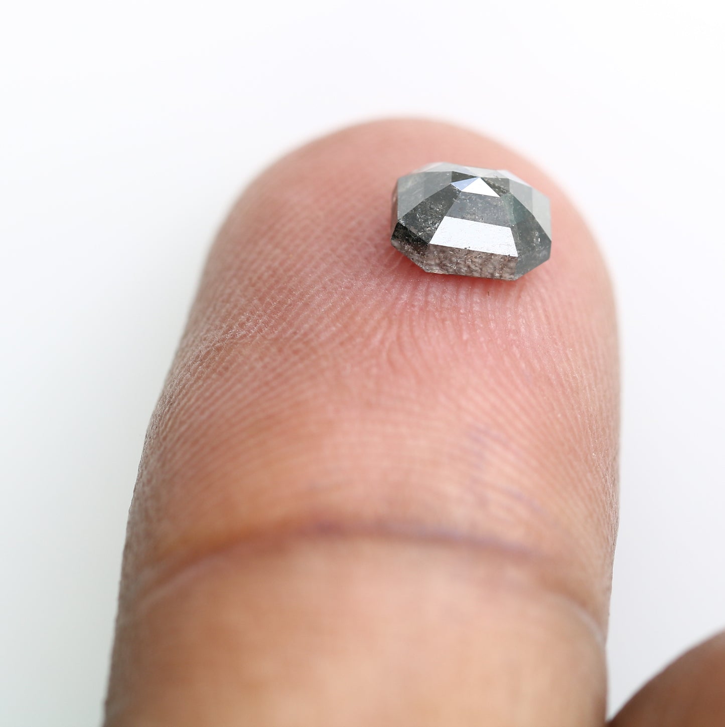 0.91 CT 5.90 MM Salt And Pepper Emerald Shape Diamond For Designer Jewelry - JayKrishna Diamond