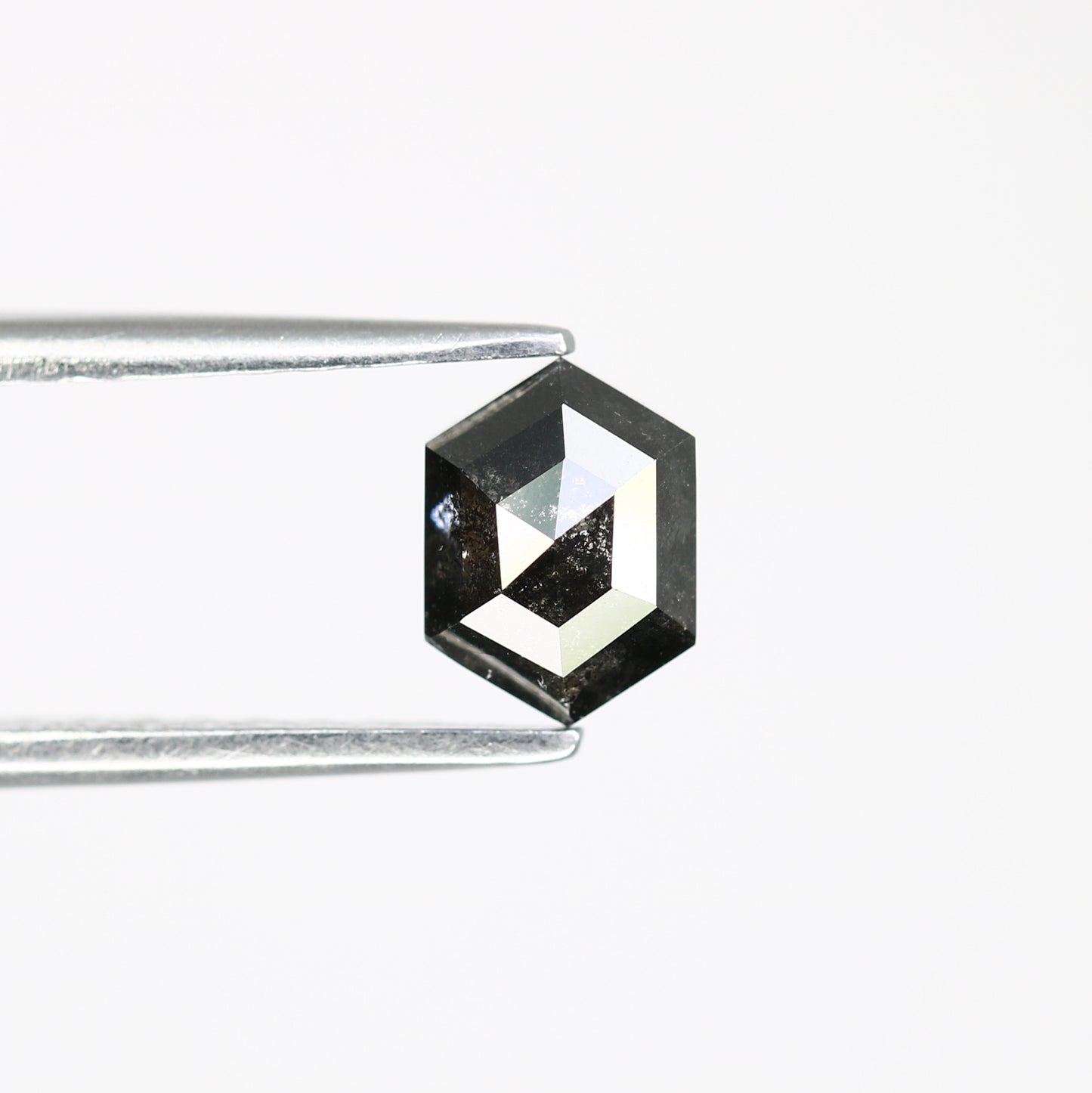 0.78 Carat Hexagon Cut 6.70 MM Loose Salt And Pepper Diamond For Engagement Ring - JayKrishna Diamond