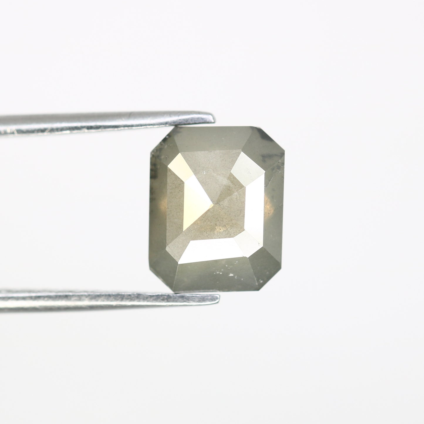1.95 CT 8.40 MM Emerald Shape Salt And Pepper Diamond For Engagement Ring - JayKrishna Diamond