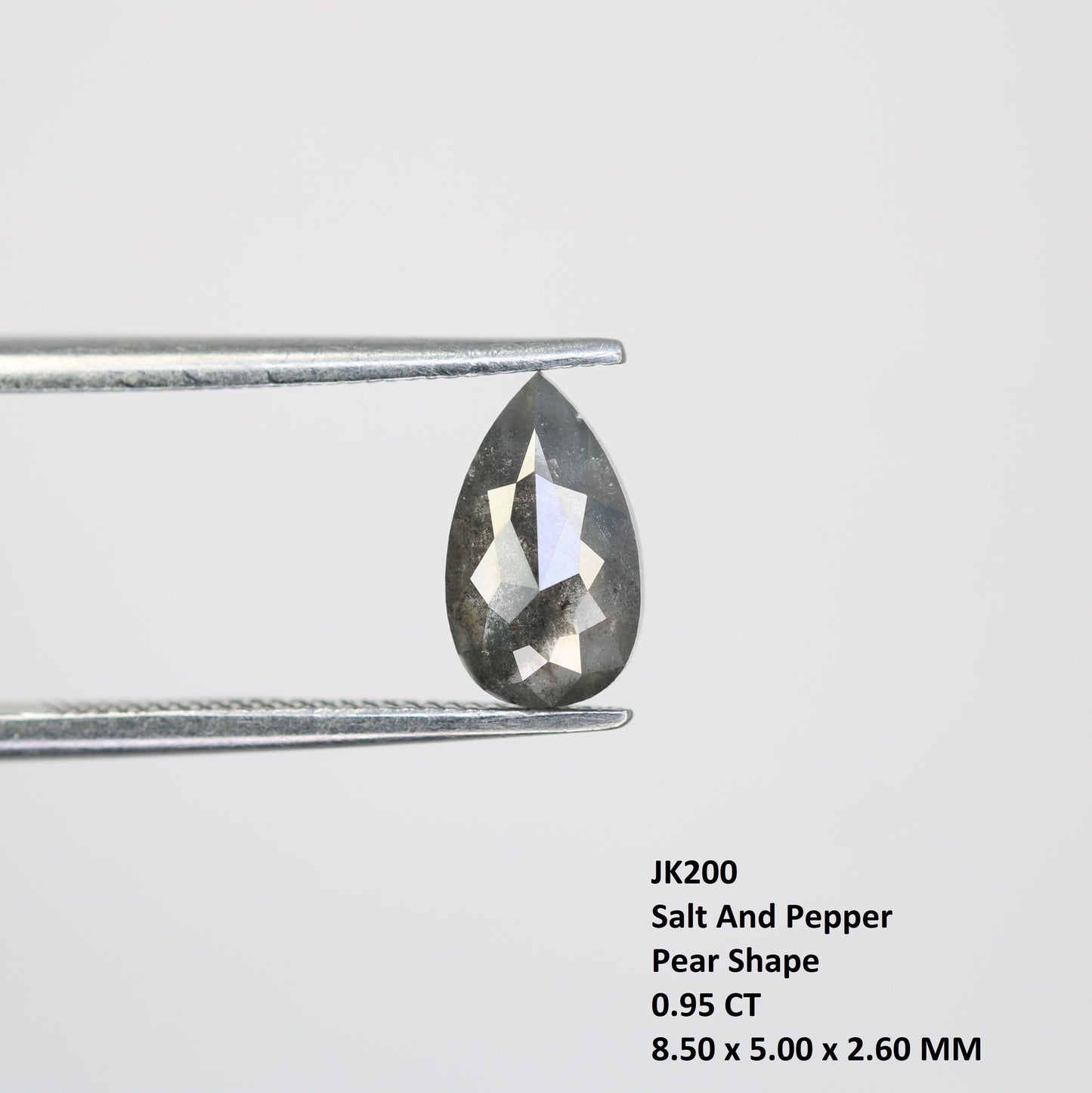 0.95 CT Salt And Pepper Natural Pear Shape Diamond For Engagement Ring - JayKrishna Diamond