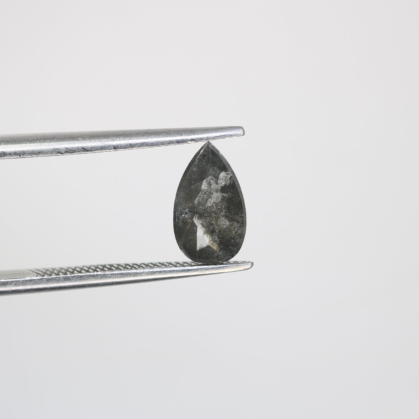 0.95 CT Salt And Pepper Natural Pear Shape Diamond For Engagement Ring - JayKrishna Diamond