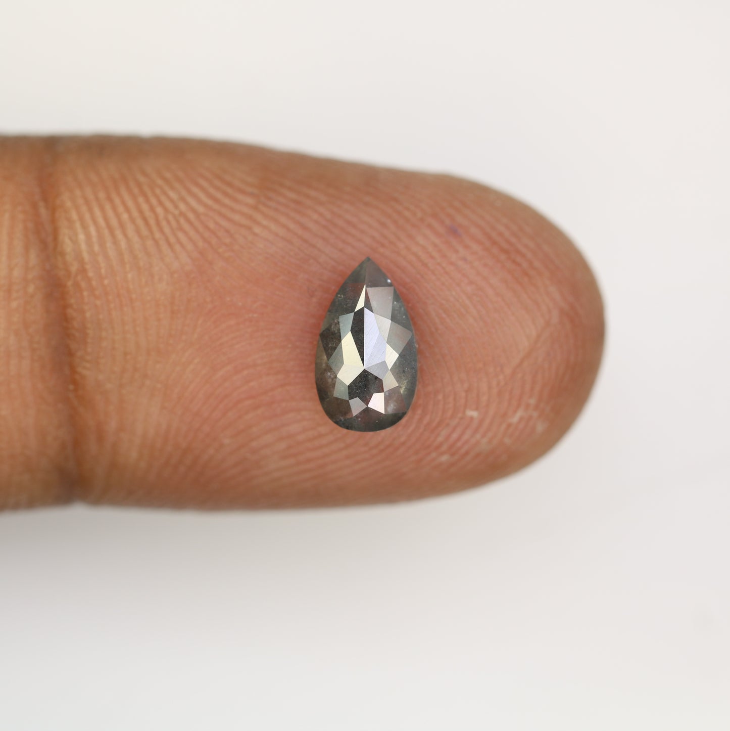 0.95 CT Salt And Pepper Natural Pear Shape Diamond For Engagement Ring - JayKrishna Diamond