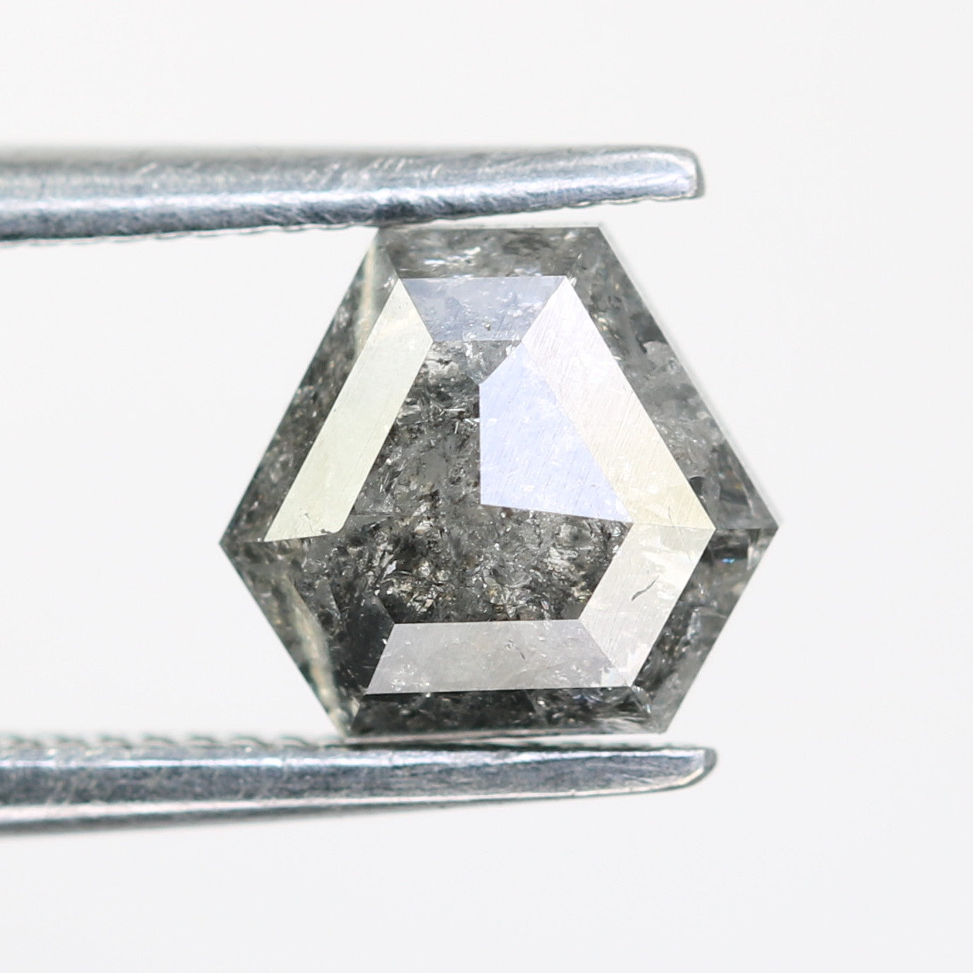 0.92 CT Triangle Shape Salt And Pepper Natural Diamond For Engagement Ring - JayKrishna Diamond