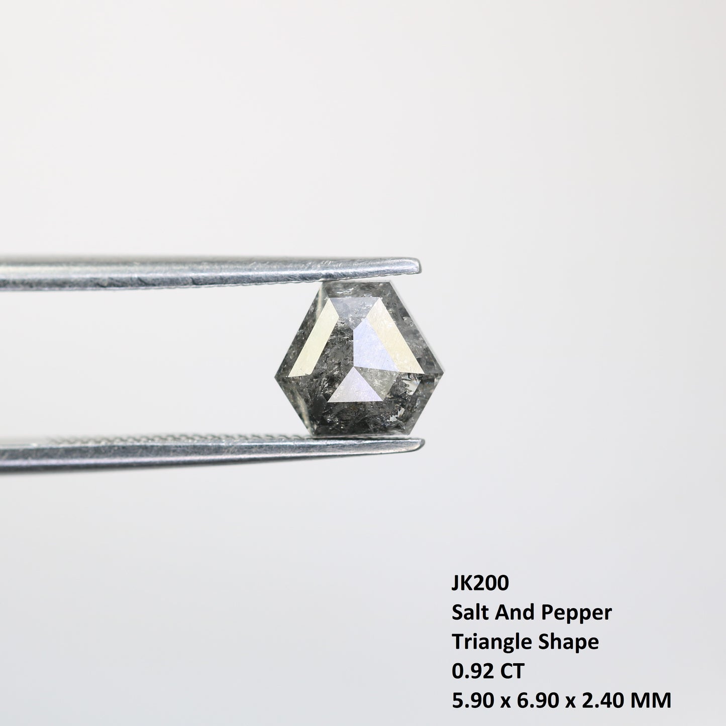 0.92 CT Triangle Shape Salt And Pepper Natural Diamond For Engagement Ring - JayKrishna Diamond