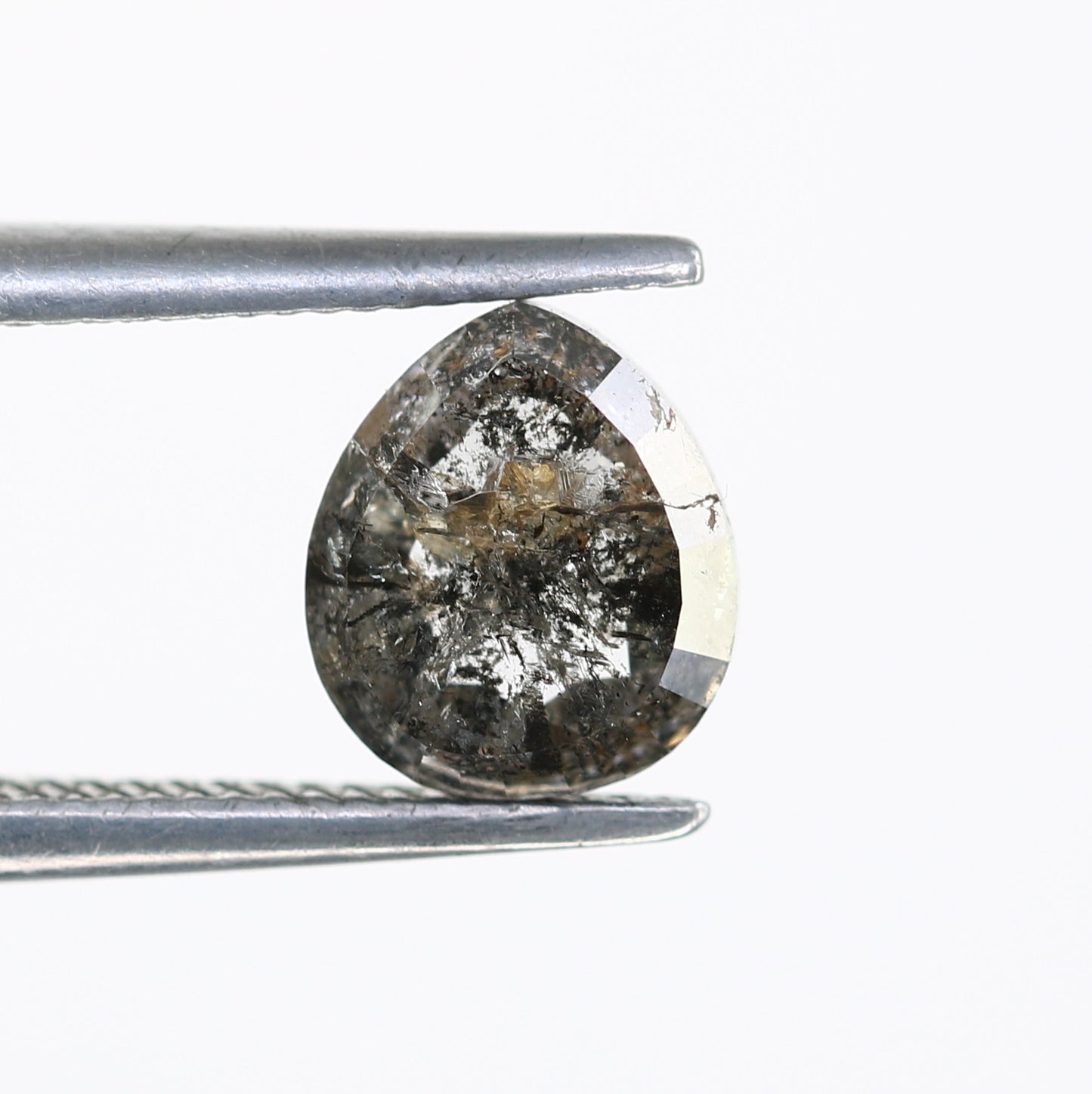 1.15 Carat Pear Shaped Natural Loose Salt And Pepper Diamond For Galaxy Ring - JayKrishna Diamond
