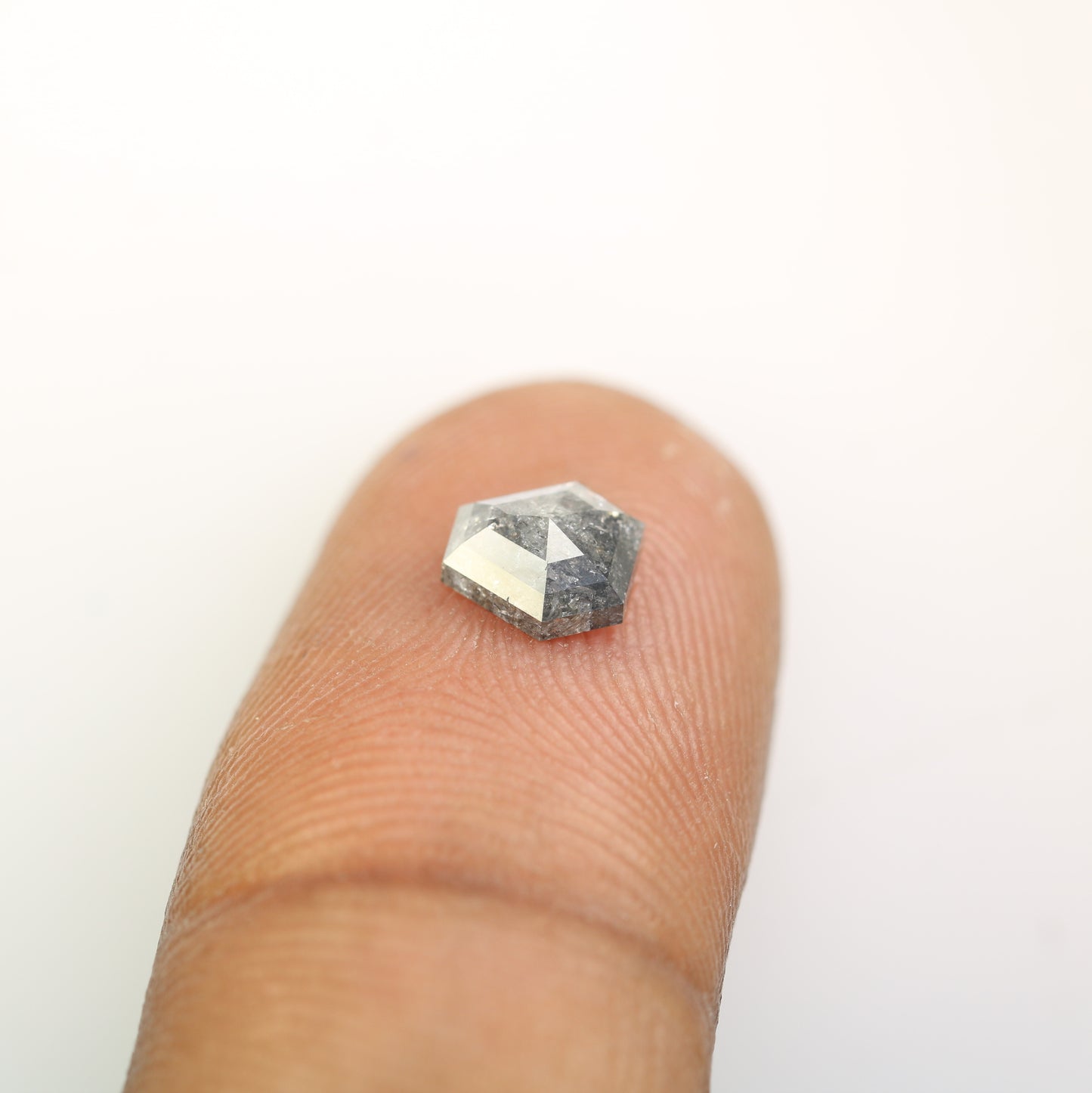 0.92 CT Triangle Shape Salt And Pepper Natural Diamond For Engagement Ring - JayKrishna Diamond