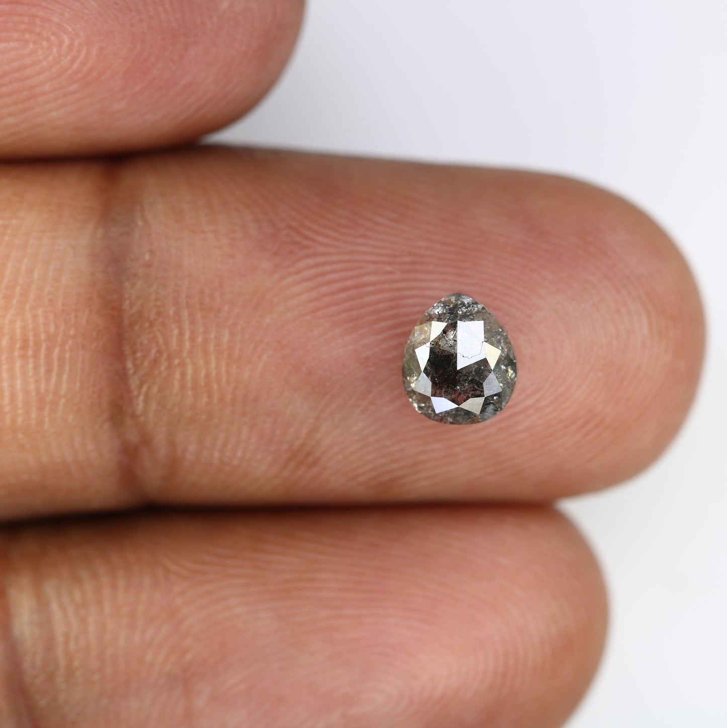 1.15 Carat Pear Shaped Natural Loose Salt And Pepper Diamond For Galaxy Ring - JayKrishna Diamond