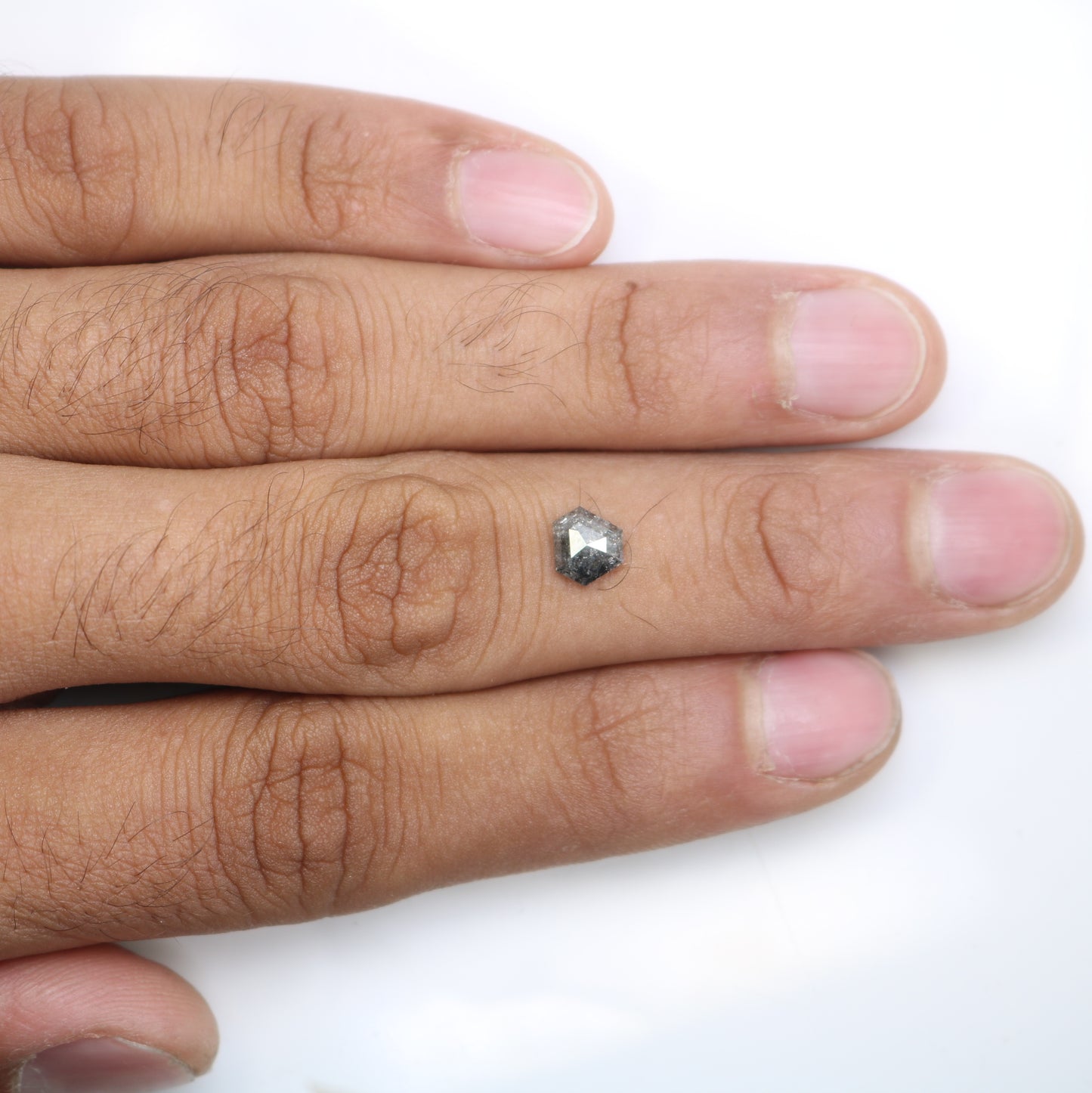 0.92 CT Triangle Shape Salt And Pepper Natural Diamond For Engagement Ring - JayKrishna Diamond