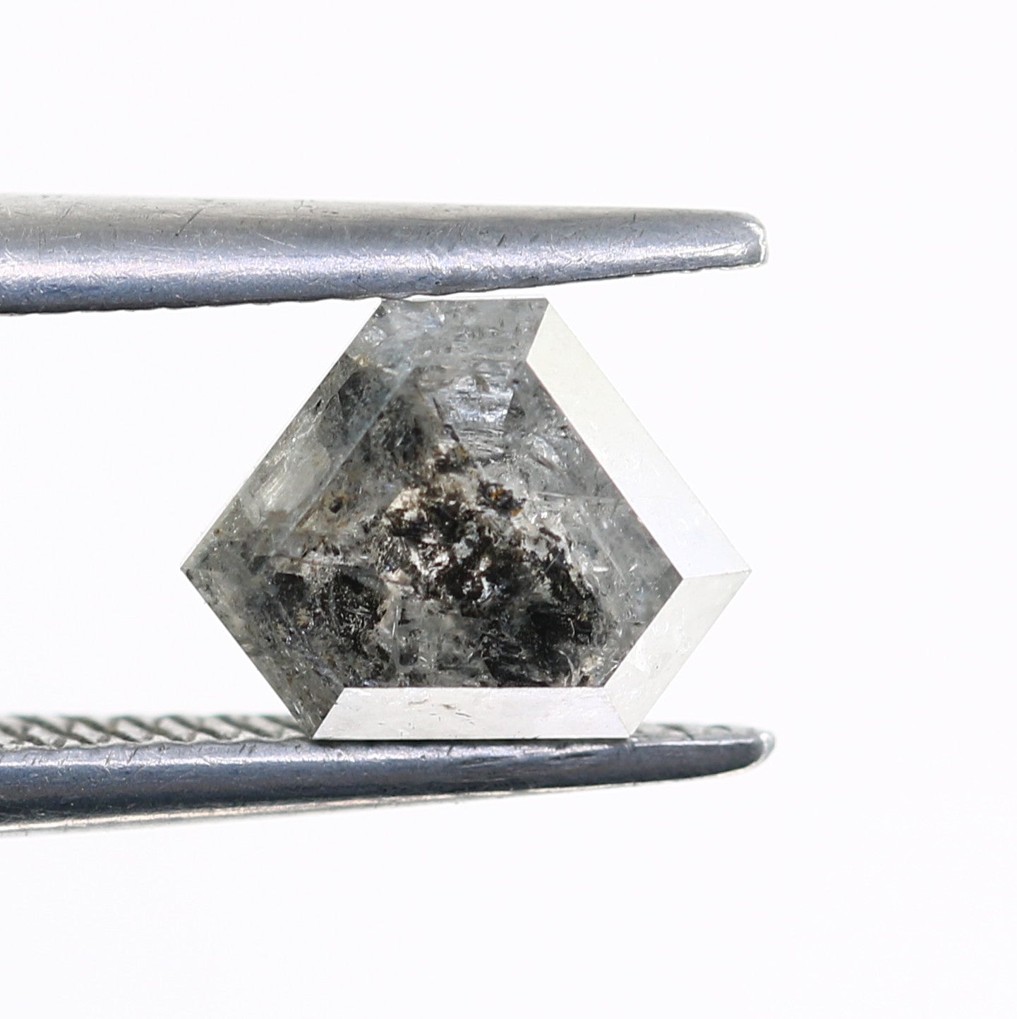 0.86 Carat Triangle Shaped Loose Natural Loose Salt And Pepper Diamond Ring - JayKrishna Diamond