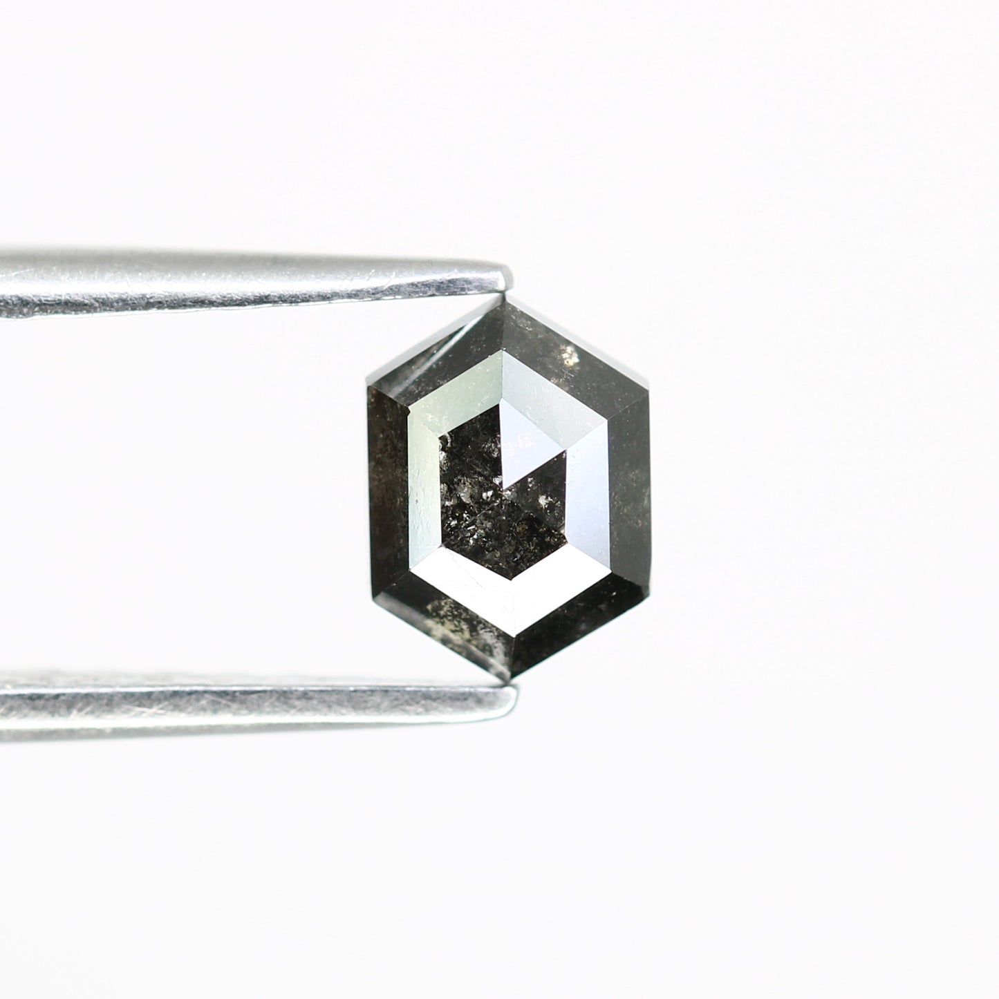 0.78 CT Salt And Pepper 6.60 MM Elongated Hexagon Shape Diamond For Engagement Ring - JayKrishna Diamond