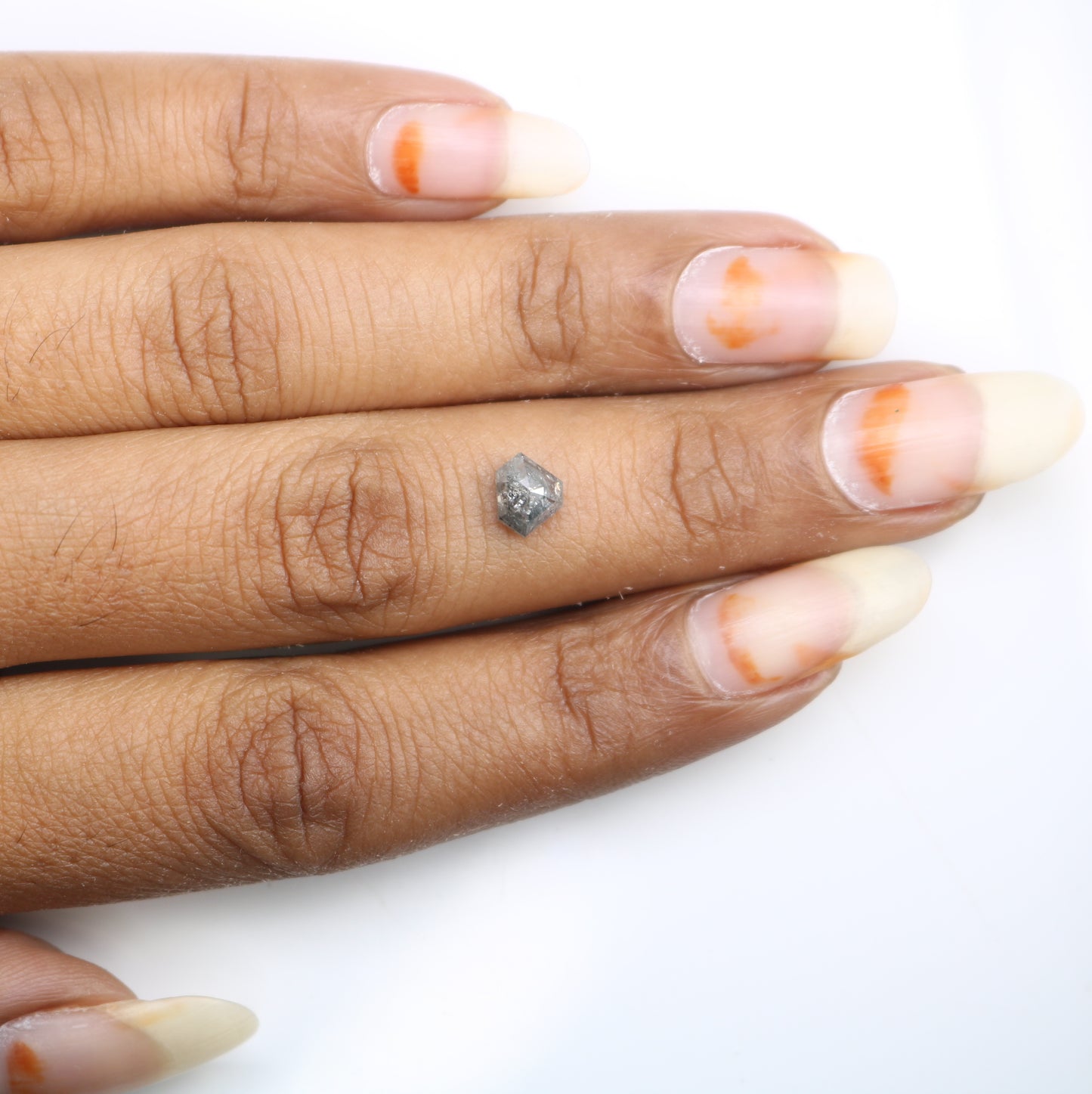0.86 Carat Triangle Shaped Loose Natural Loose Salt And Pepper Diamond Ring - JayKrishna Diamond