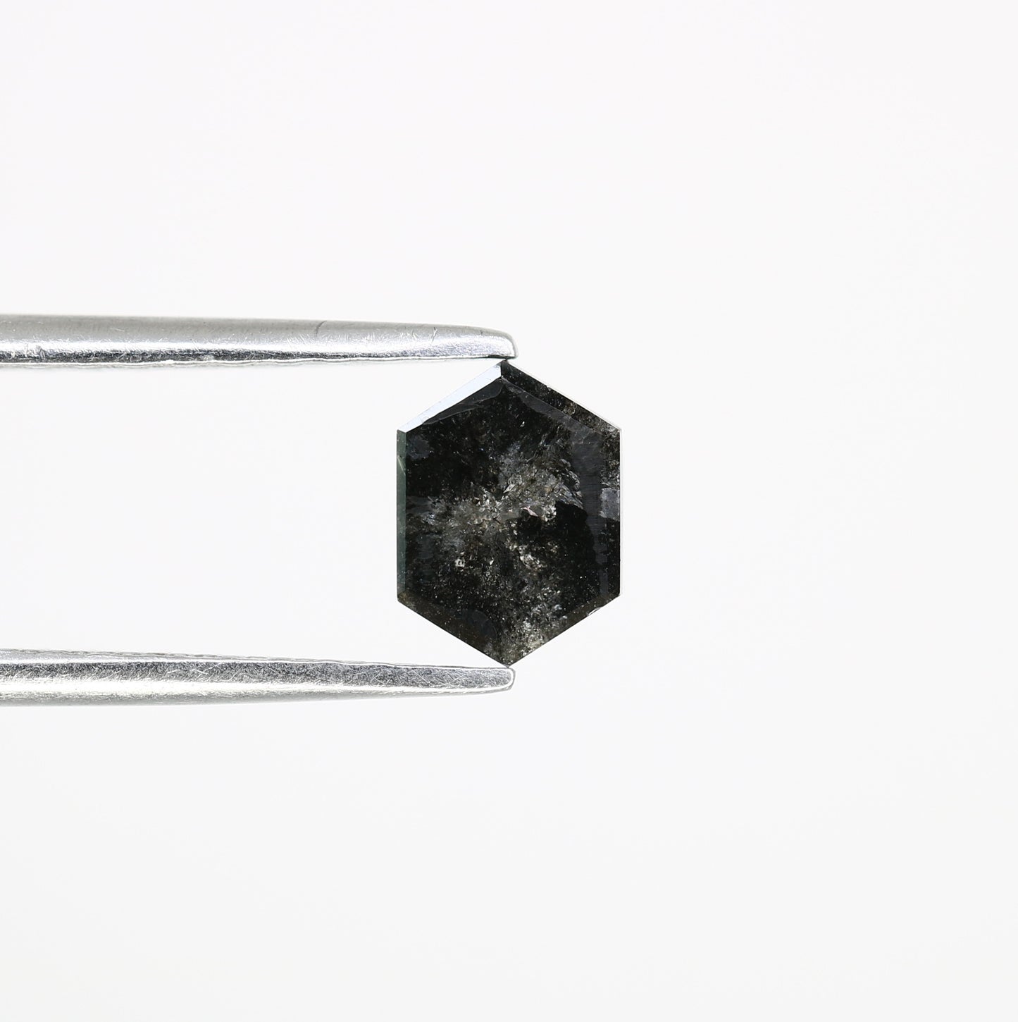 0.78 CT Salt And Pepper 6.60 MM Elongated Hexagon Shape Diamond For Engagement Ring - JayKrishna Diamond