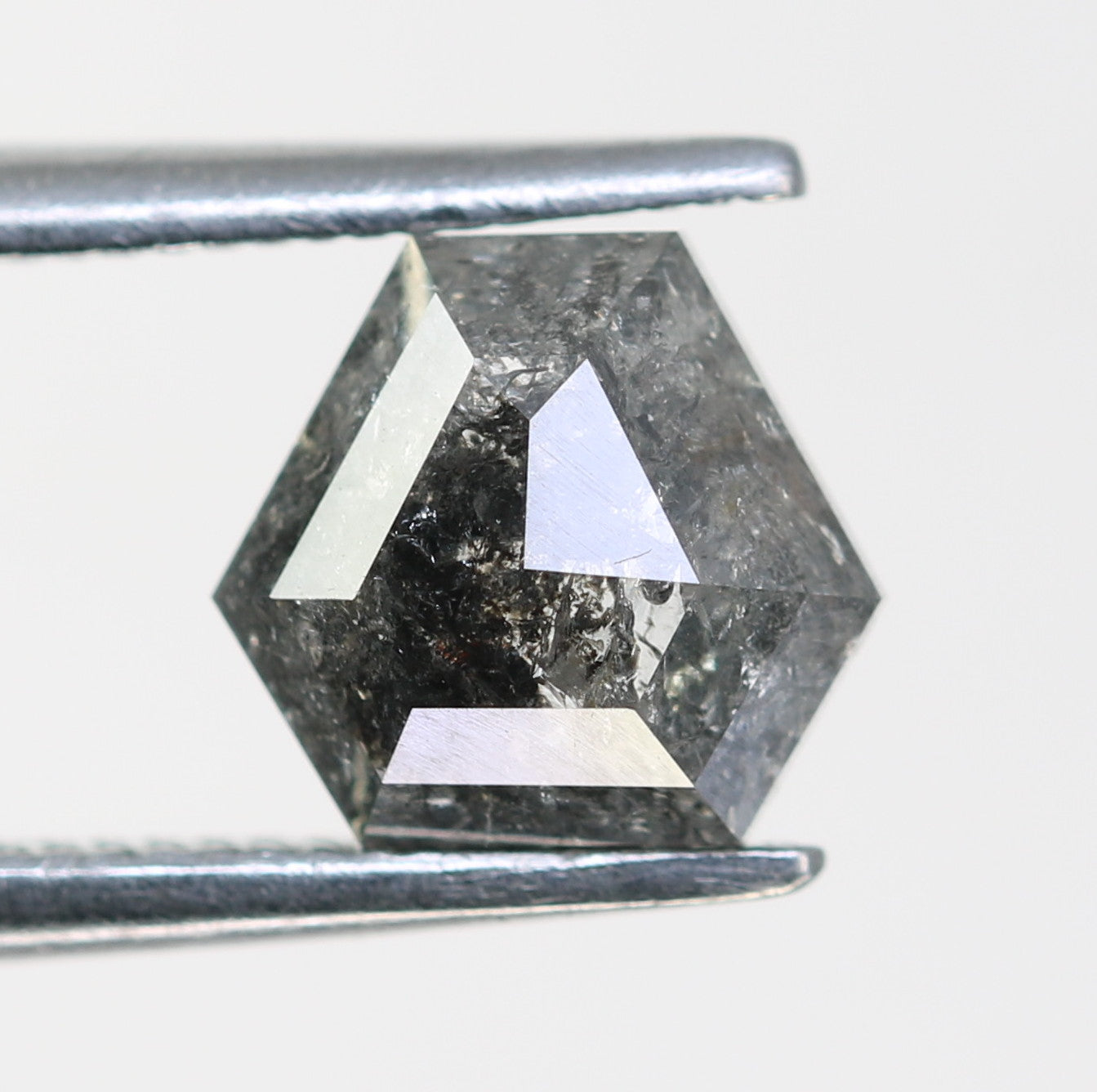 1.00 CT Salt And Pepper Natural Triangle Cut Diamond For Engagement Ring - JayKrishna Diamond