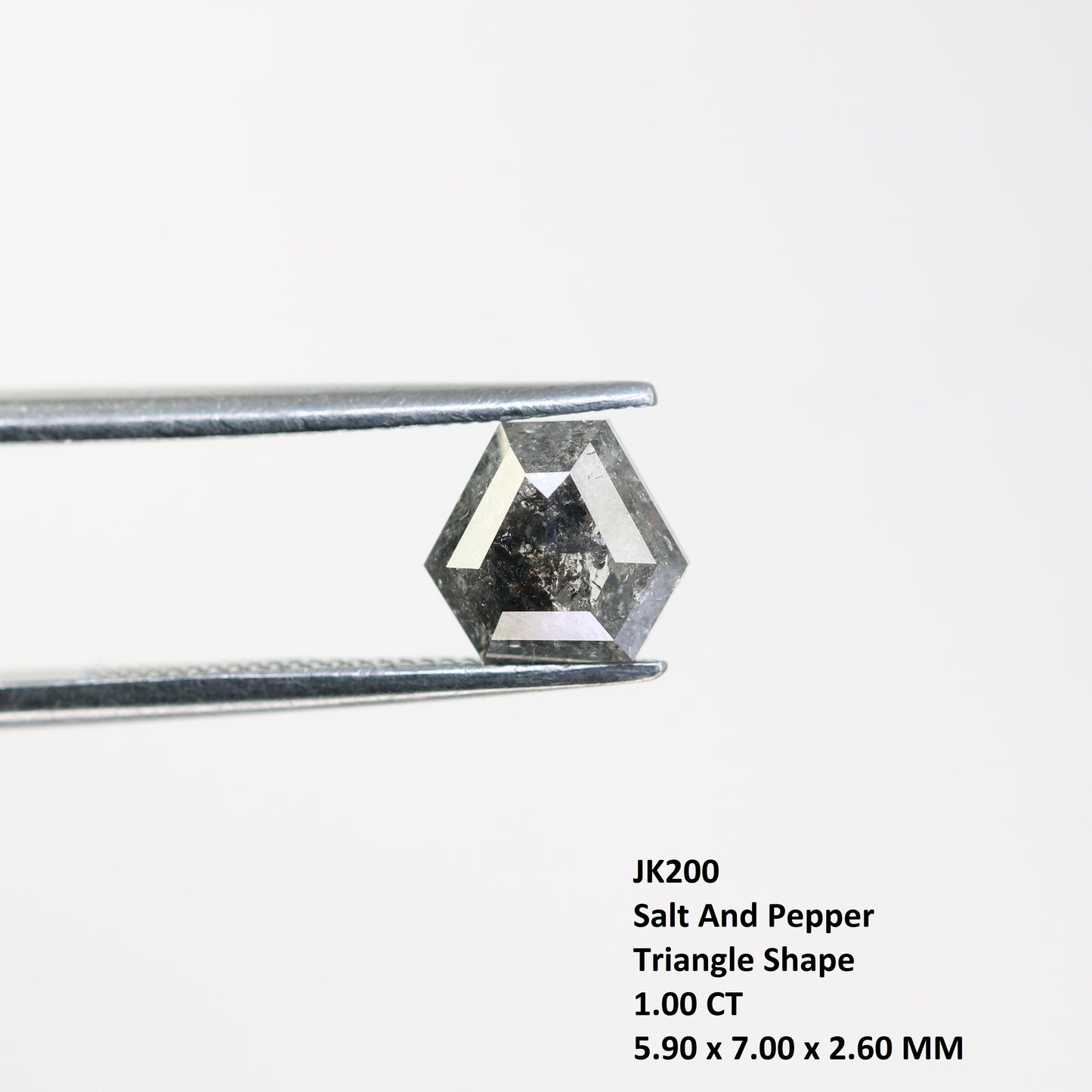 1.00 CT Salt And Pepper Natural Triangle Cut Diamond For Engagement Ring - JayKrishna Diamond
