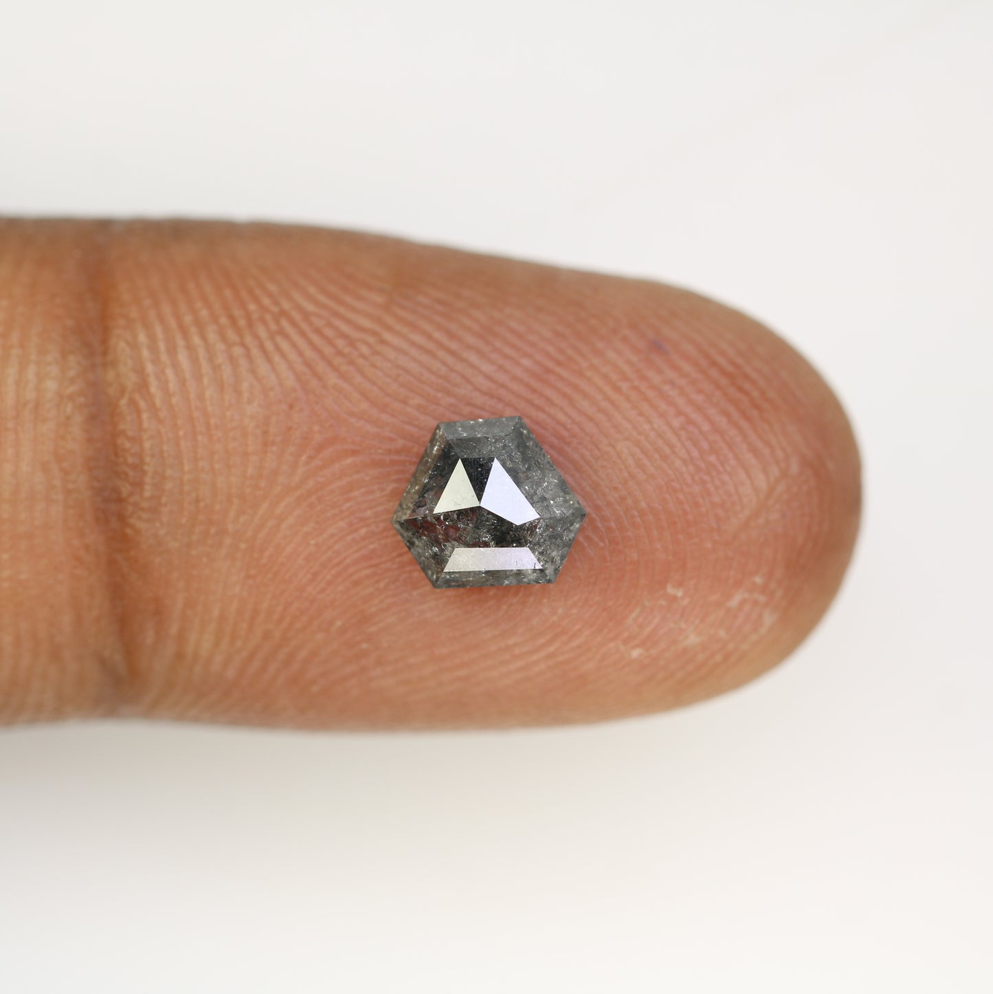 1.00 CT Salt And Pepper Natural Triangle Cut Diamond For Engagement Ring - JayKrishna Diamond