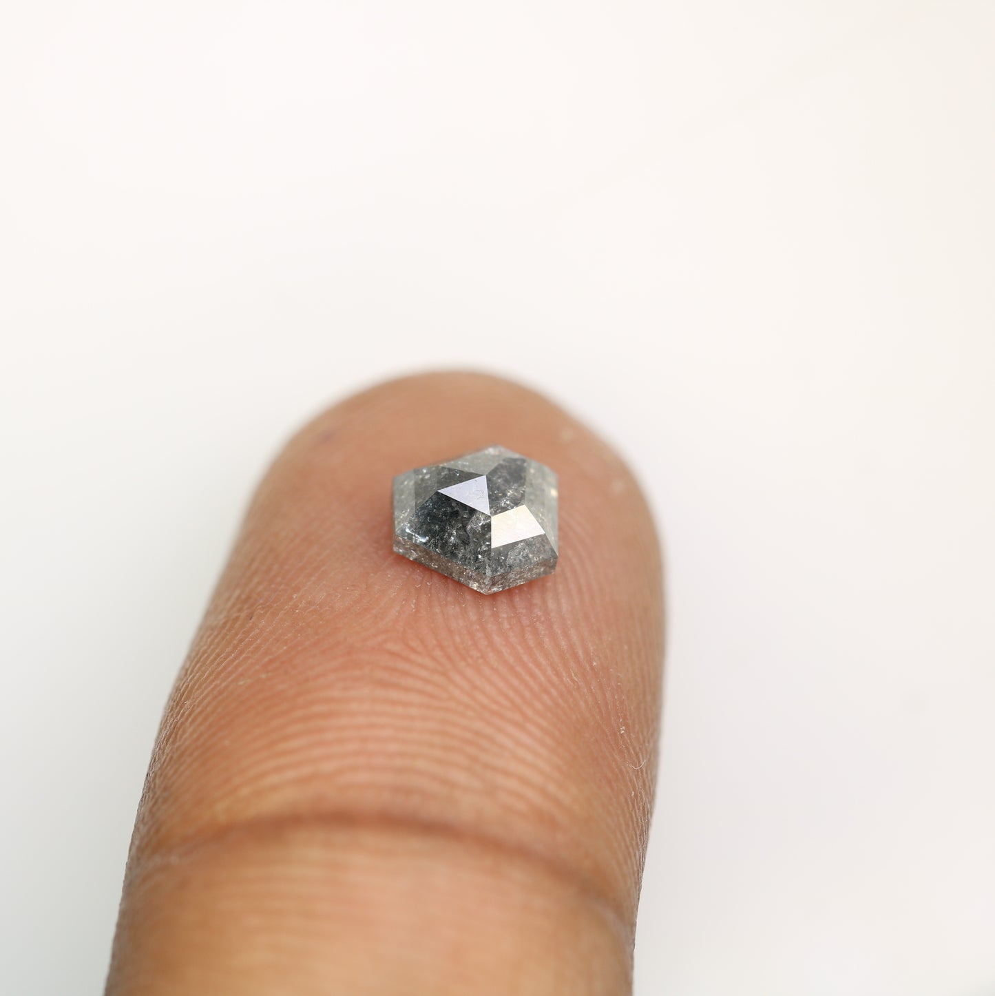 1.00 CT Salt And Pepper Natural Triangle Cut Diamond For Engagement Ring - JayKrishna Diamond