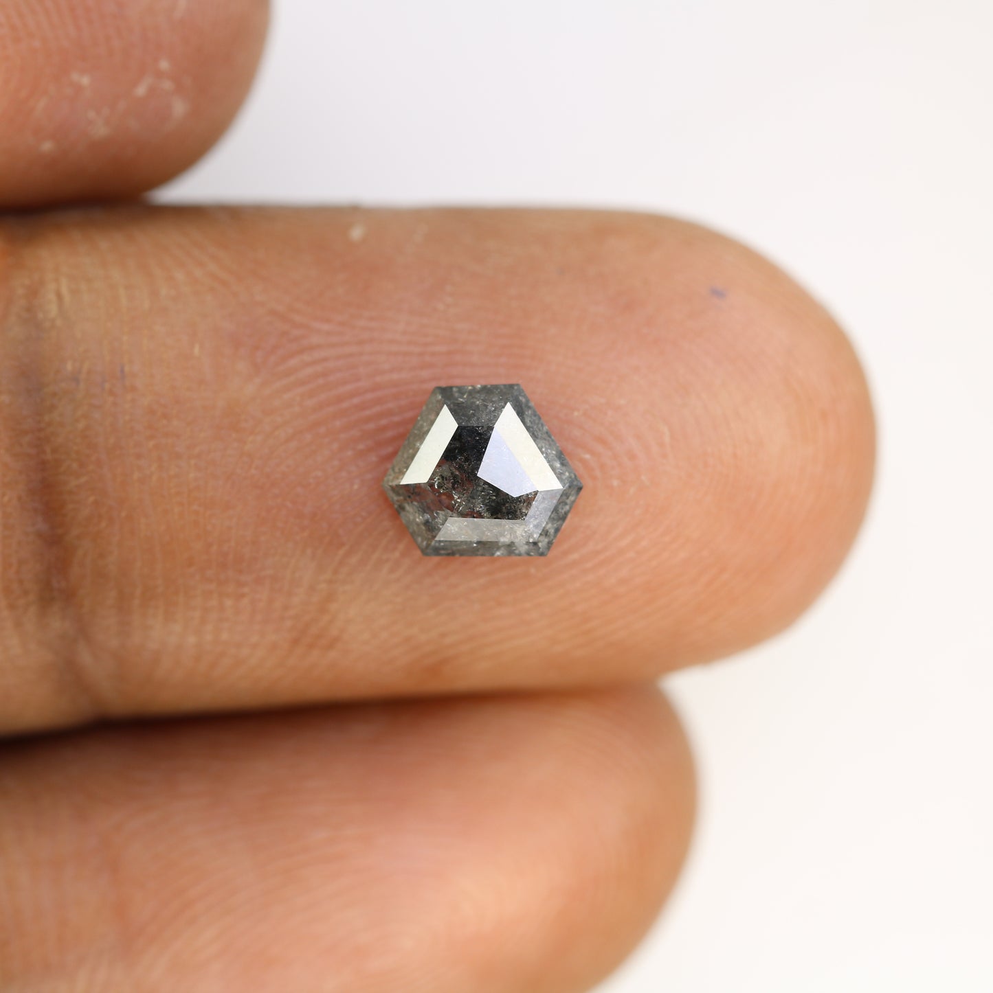 1.00 CT Salt And Pepper Natural Triangle Cut Diamond For Engagement Ring - JayKrishna Diamond