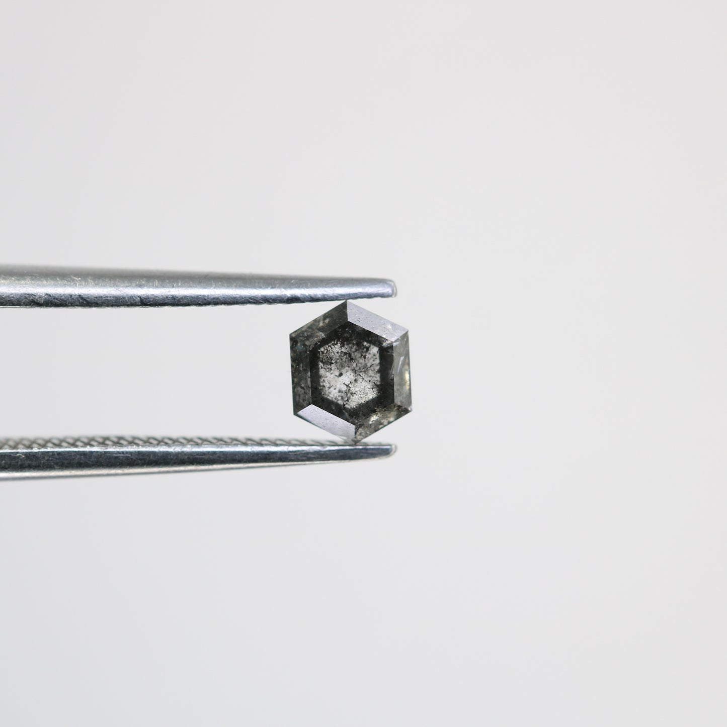 0.52 CT Natural Elongated Hexagon Shape Salt And Pepper Diamond For Engagement Ring - JayKrishna Diamond