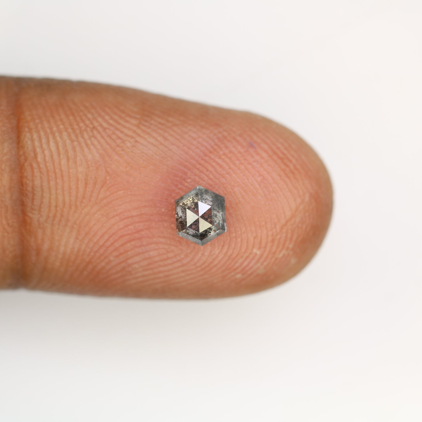 0.52 CT Natural Elongated Hexagon Shape Salt And Pepper Diamond For Engagement Ring - JayKrishna Diamond