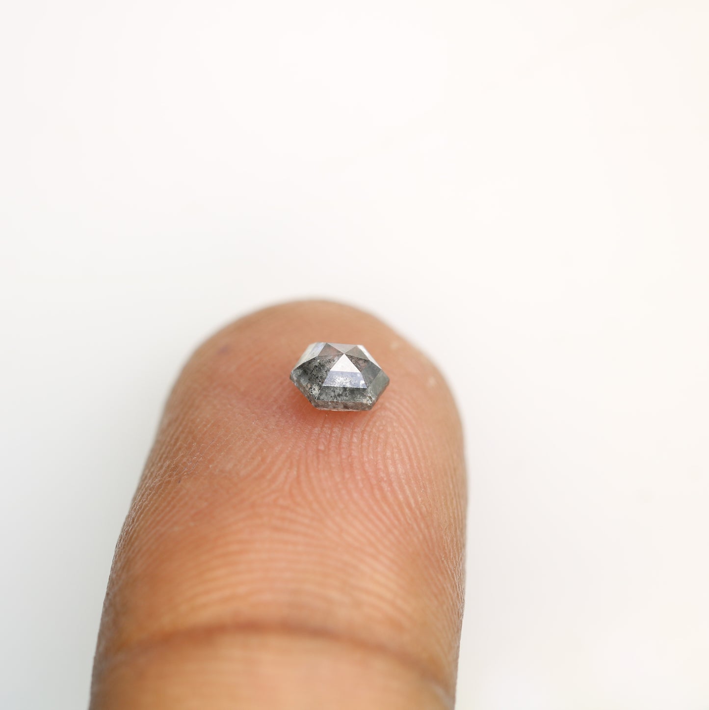 0.52 CT Natural Elongated Hexagon Shape Salt And Pepper Diamond For Engagement Ring - JayKrishna Diamond