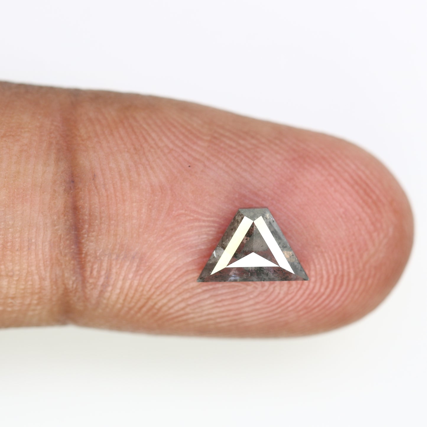 0.89 CT Triangle Shape Salt And Pepper 5.50 MM Diamond For Designer Diamond Ring - JayKrishna Diamond