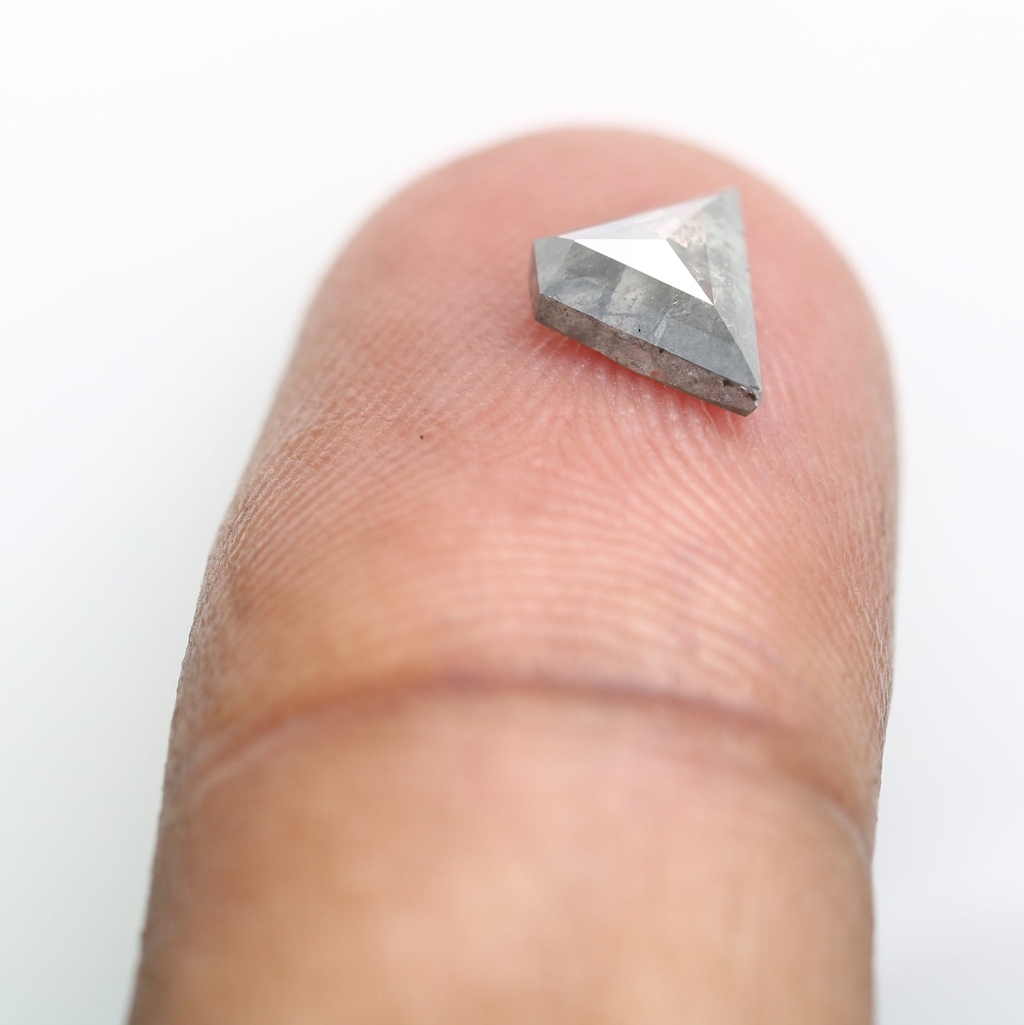 0.89 CT Triangle Shape Salt And Pepper 5.50 MM Diamond For Designer Diamond Ring - JayKrishna Diamond