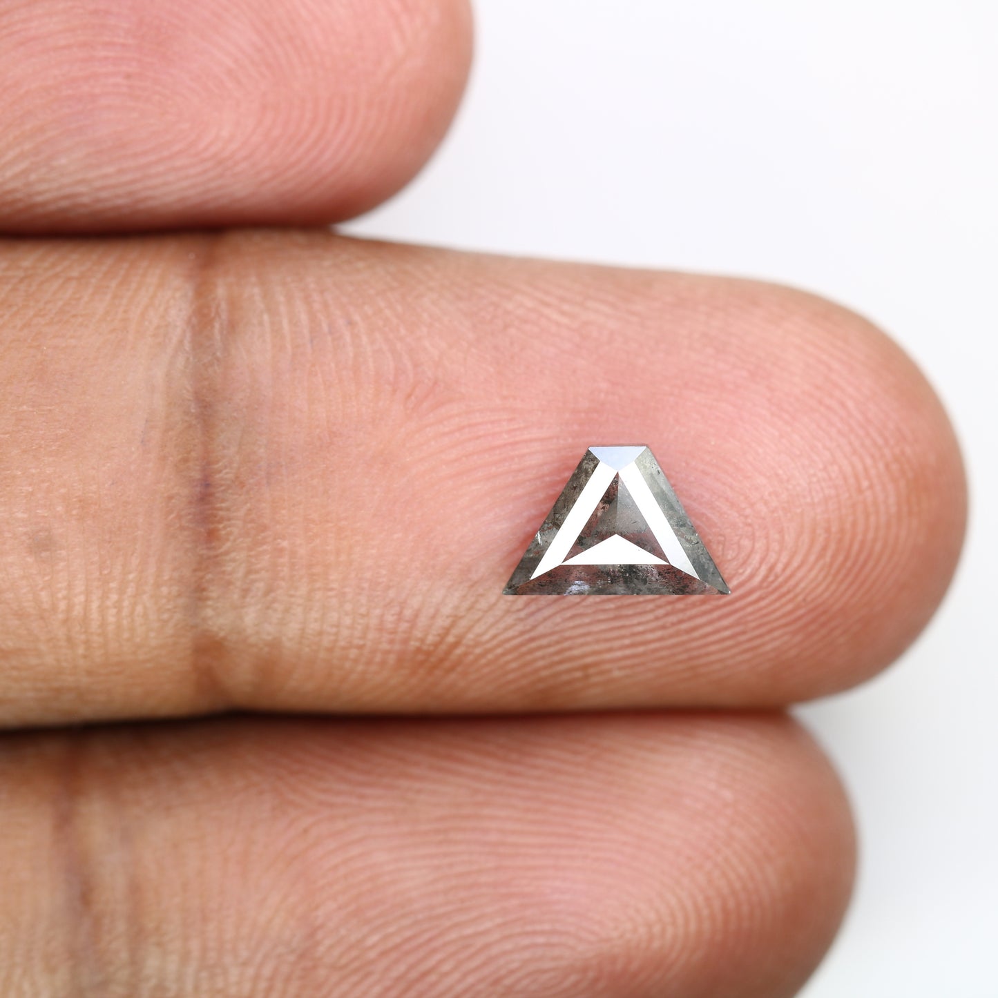 0.89 CT Triangle Shape Salt And Pepper 5.50 MM Diamond For Designer Diamond Ring - JayKrishna Diamond