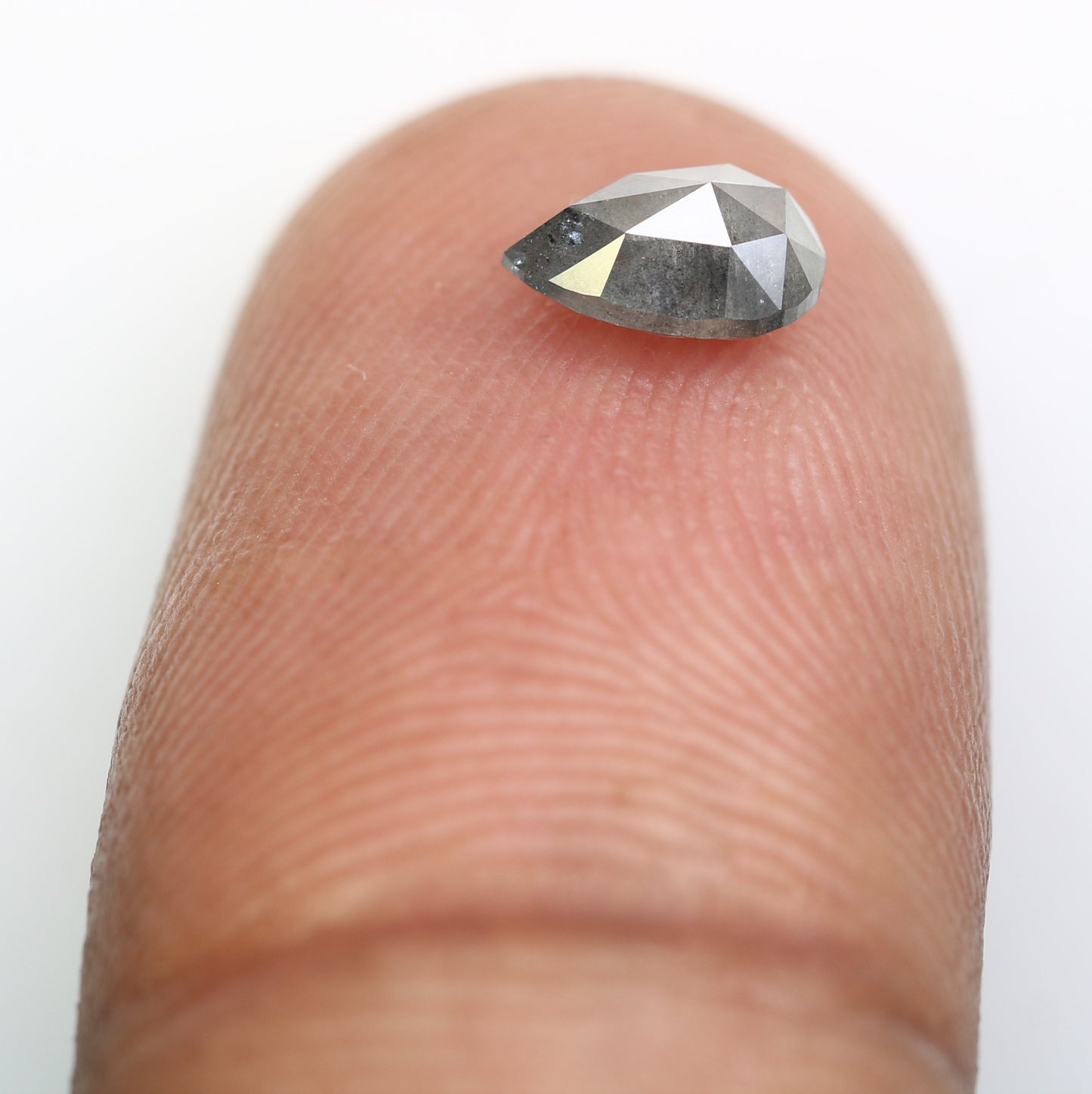 Salt And Pepper Diamond 0.69 CT Loose Natural Pear Diamond For Promise Ring - JayKrishna Diamond