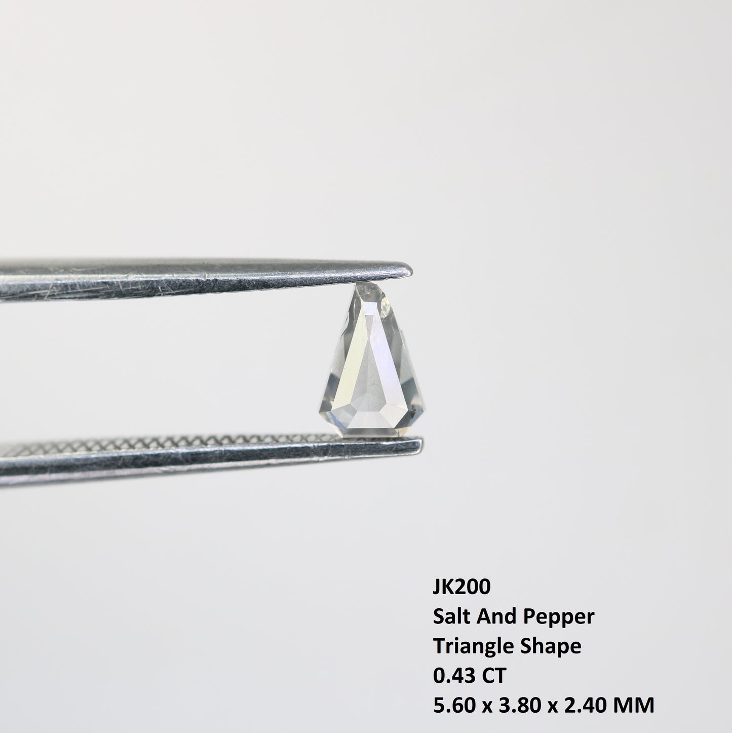 0.43 CT Triangle Shape Salt and Pepper Natural Diamond for Engagement Ring and Custom Artisan Jewelry - JayKrishna Diamond