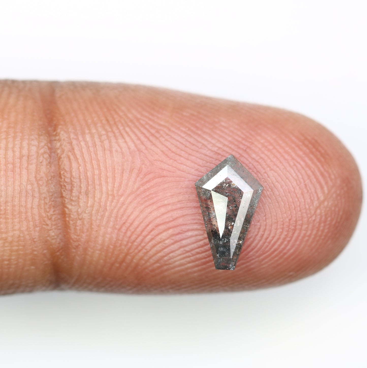 Salt And Pepper Diamond 0.73 Carat Loose Kite Shaped Diamond For Wedding - JayKrishna Diamond