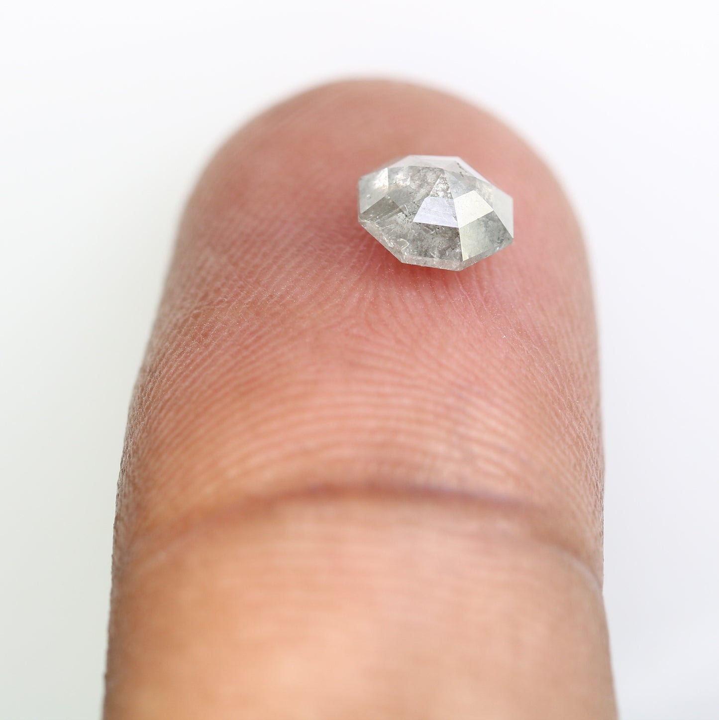 0.89 CT Geometric Shape Salt And Pepper Loose Diamond For Engagement Ring - JayKrishna Diamond