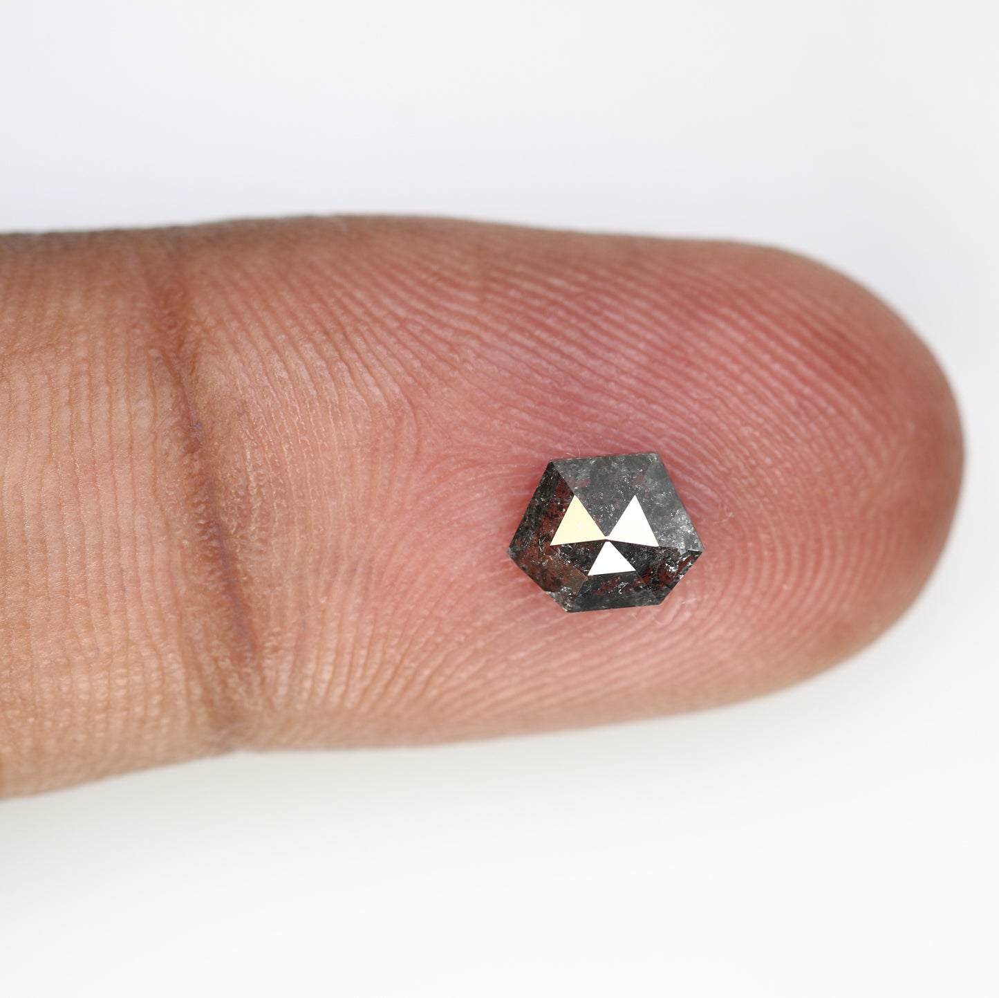 0.75 CT Salt And Pepper 5.20 MM Geometric Shape Diamond For Engagement Ring - JayKrishna Diamond