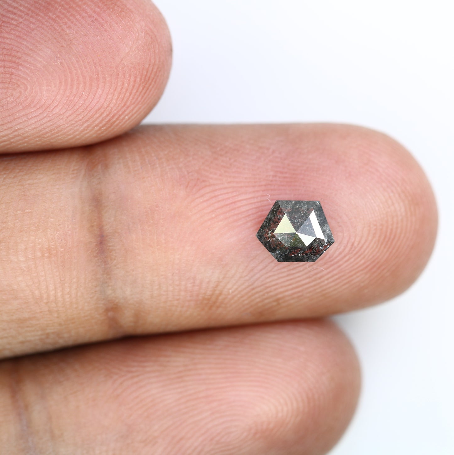 0.75 CT Salt And Pepper 5.20 MM Geometric Shape Diamond For Engagement Ring - JayKrishna Diamond