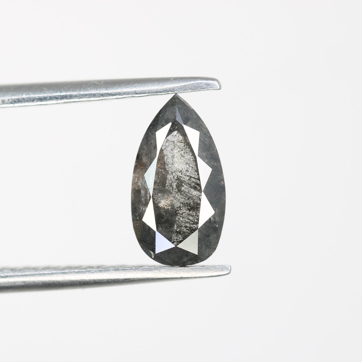 0.97 CT Salt And Pepper Loose Pear Cut Diamond For Engagement Ring - JayKrishna Diamond
