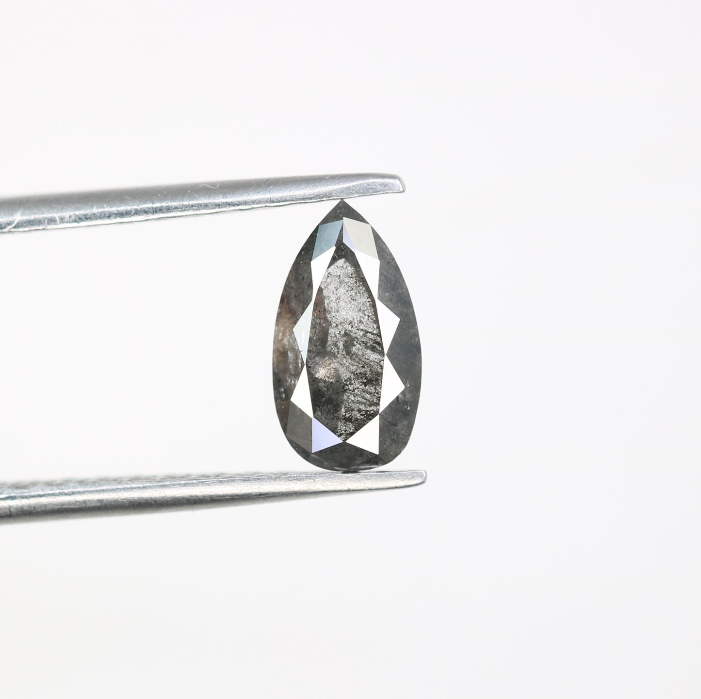 0.97 CT Salt And Pepper Loose Pear Cut Diamond For Engagement Ring - JayKrishna Diamond