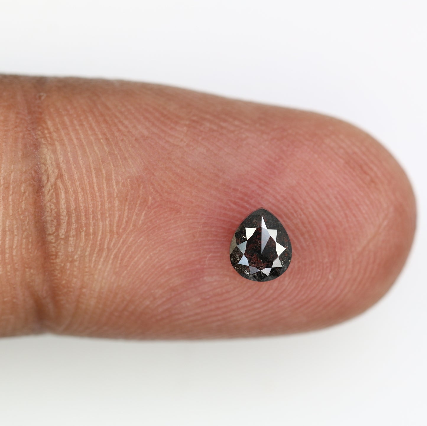0.52 Carat Natural Salt And Pepper Loose Pear Shaped Diamond For Promise Ring - JayKrishna Diamond