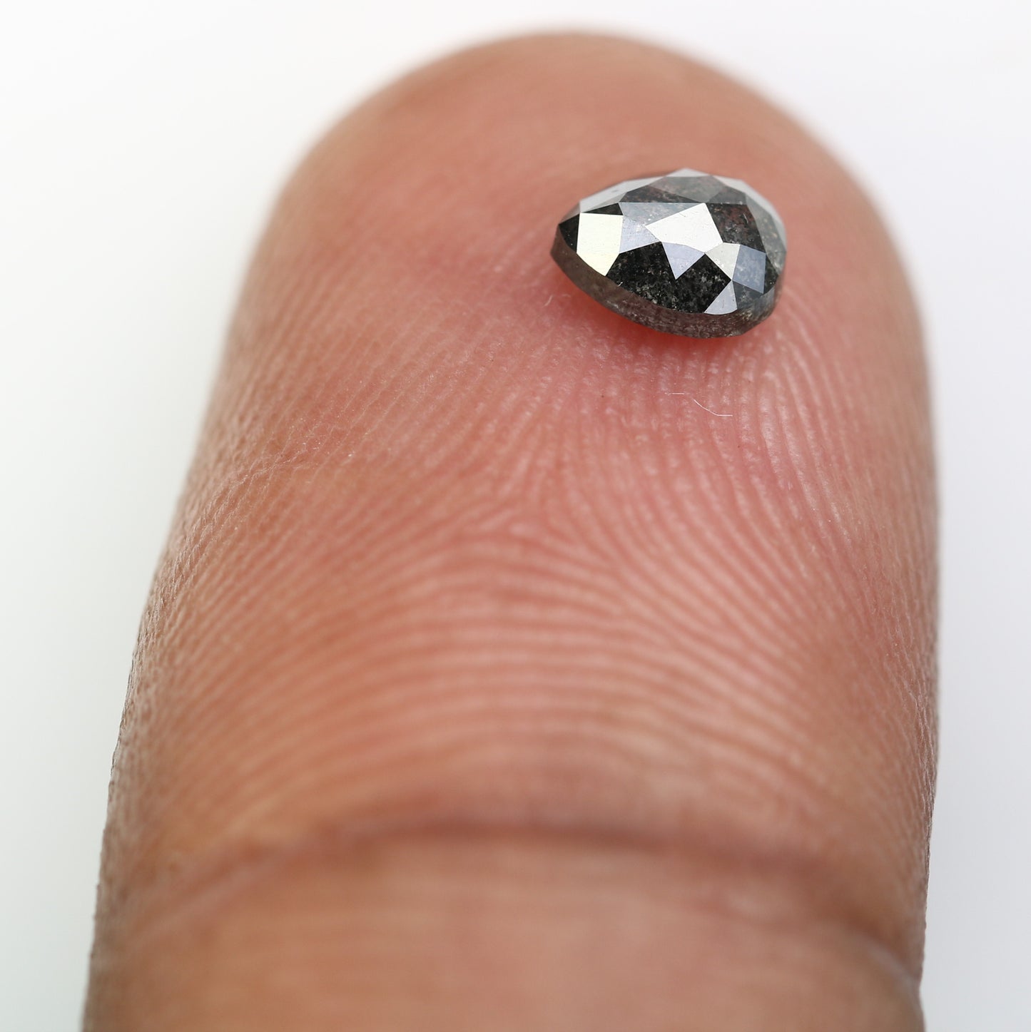 0.52 Carat Natural Salt And Pepper Loose Pear Shaped Diamond For Promise Ring - JayKrishna Diamond