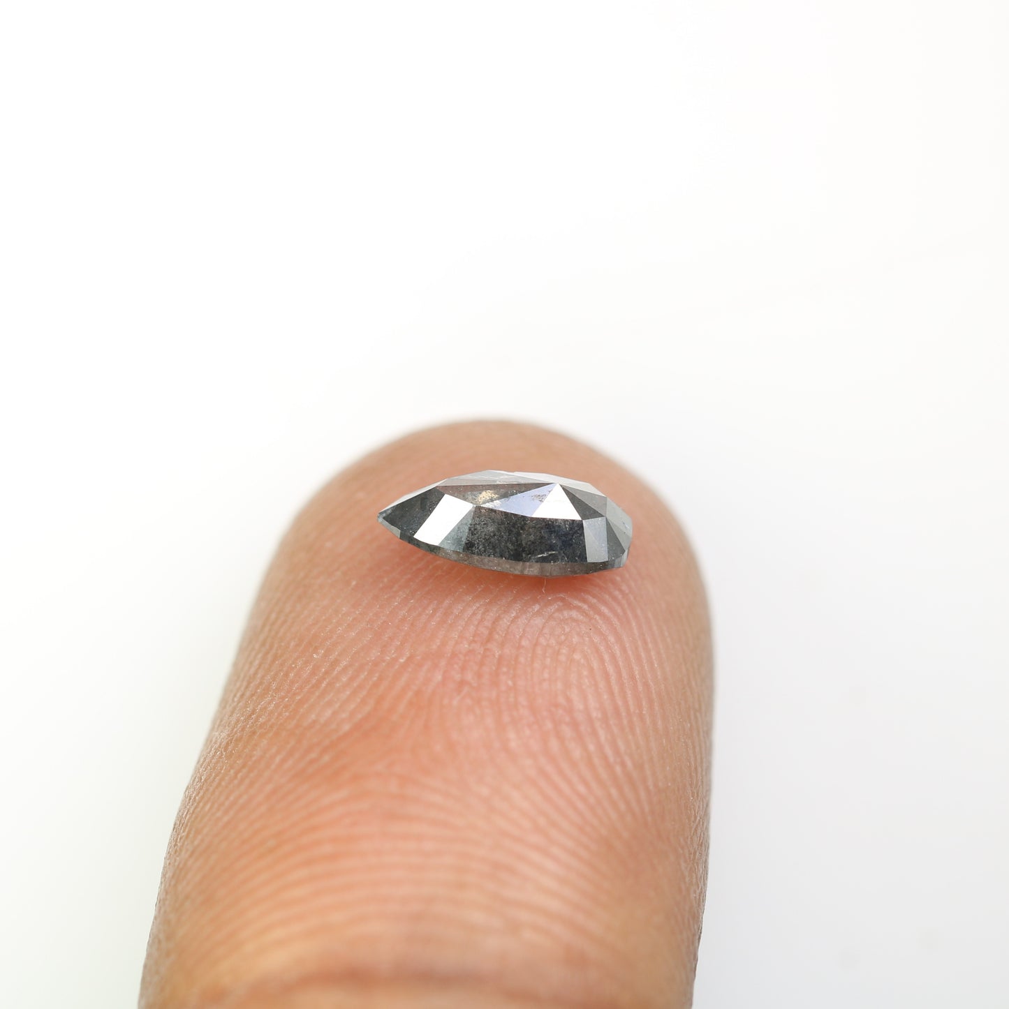 0.97 CT Salt And Pepper Loose Pear Cut Diamond For Engagement Ring - JayKrishna Diamond