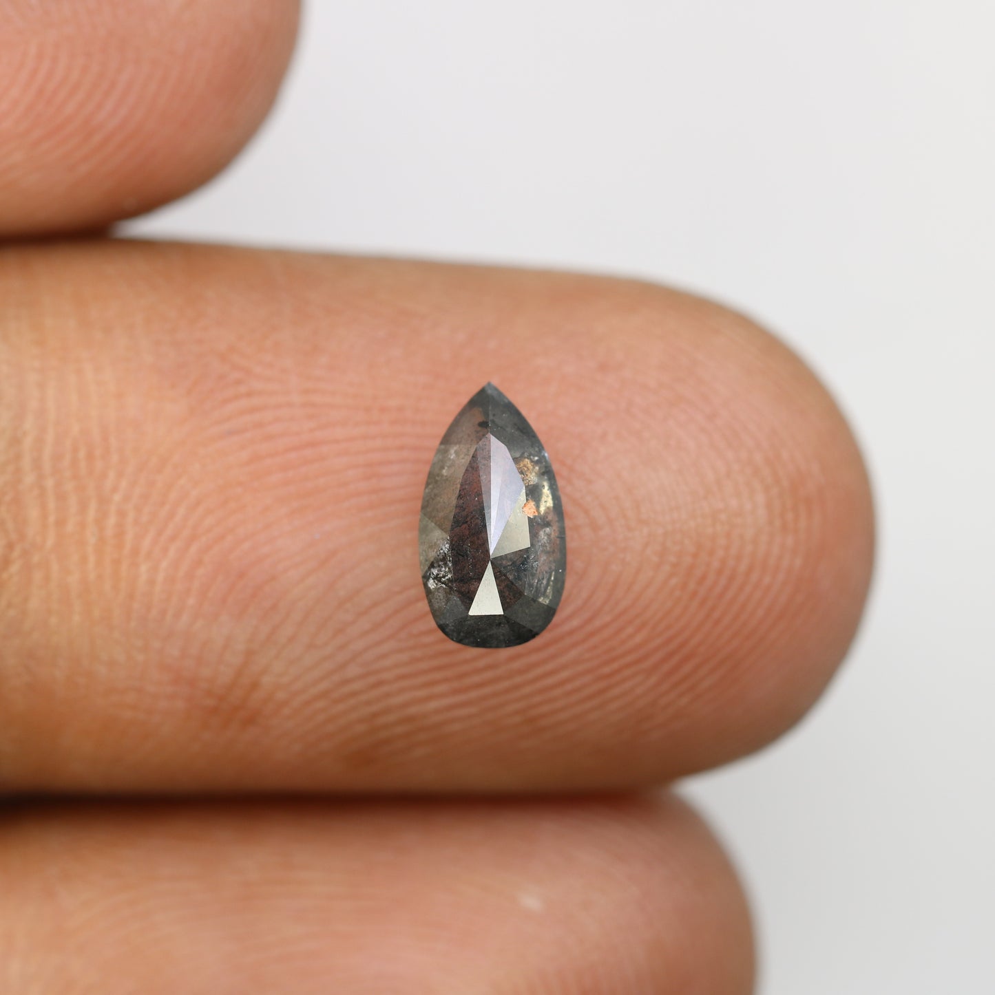 0.97 CT Salt And Pepper Loose Pear Cut Diamond For Engagement Ring - JayKrishna Diamond