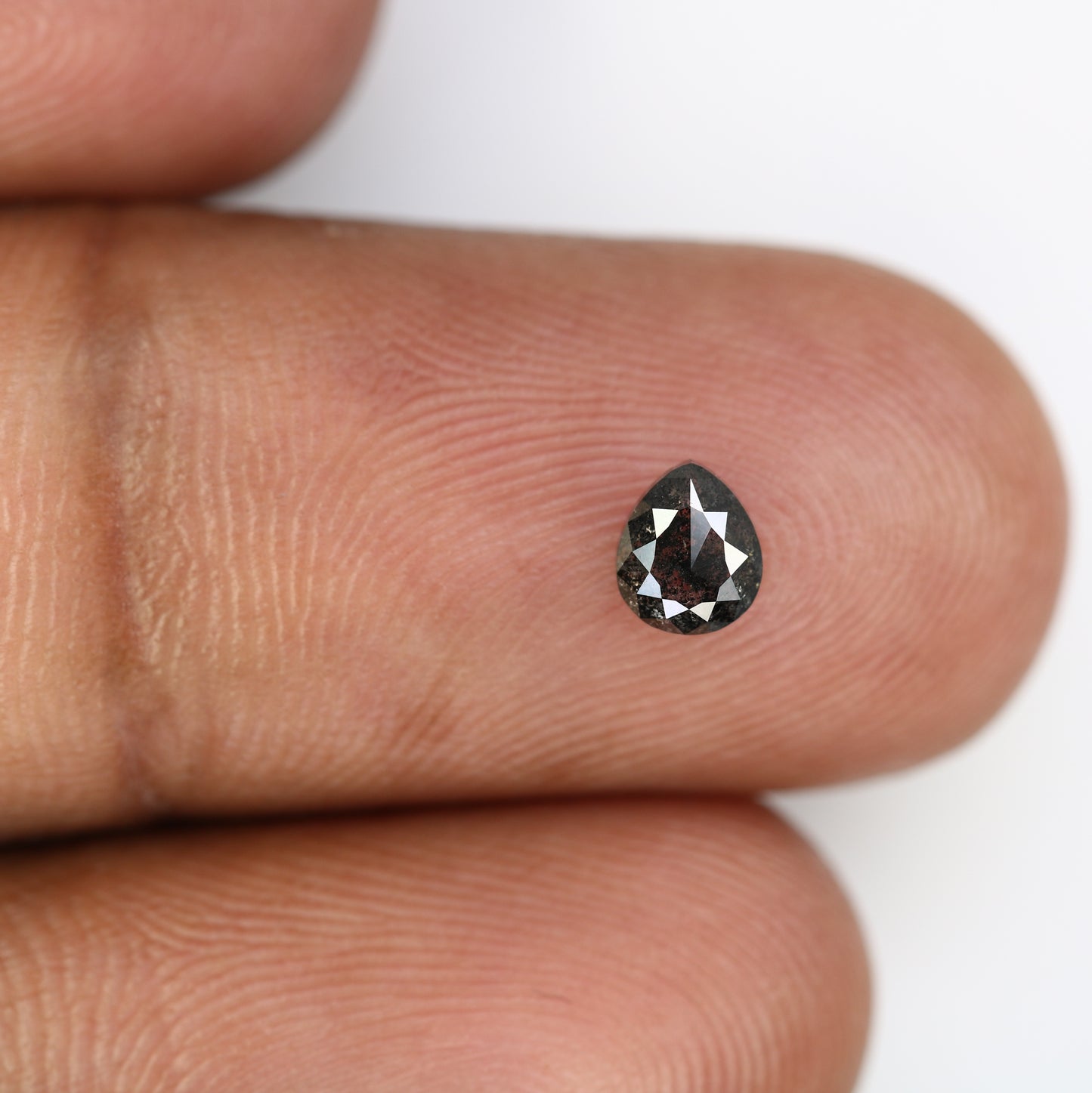 0.52 Carat Natural Salt And Pepper Loose Pear Shaped Diamond For Promise Ring - JayKrishna Diamond