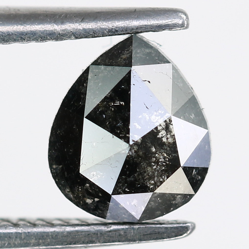 0.50 Carat Pear Shaped Loose Salt And Pepper Diamond For wedding Ring - JayKrishna Diamond