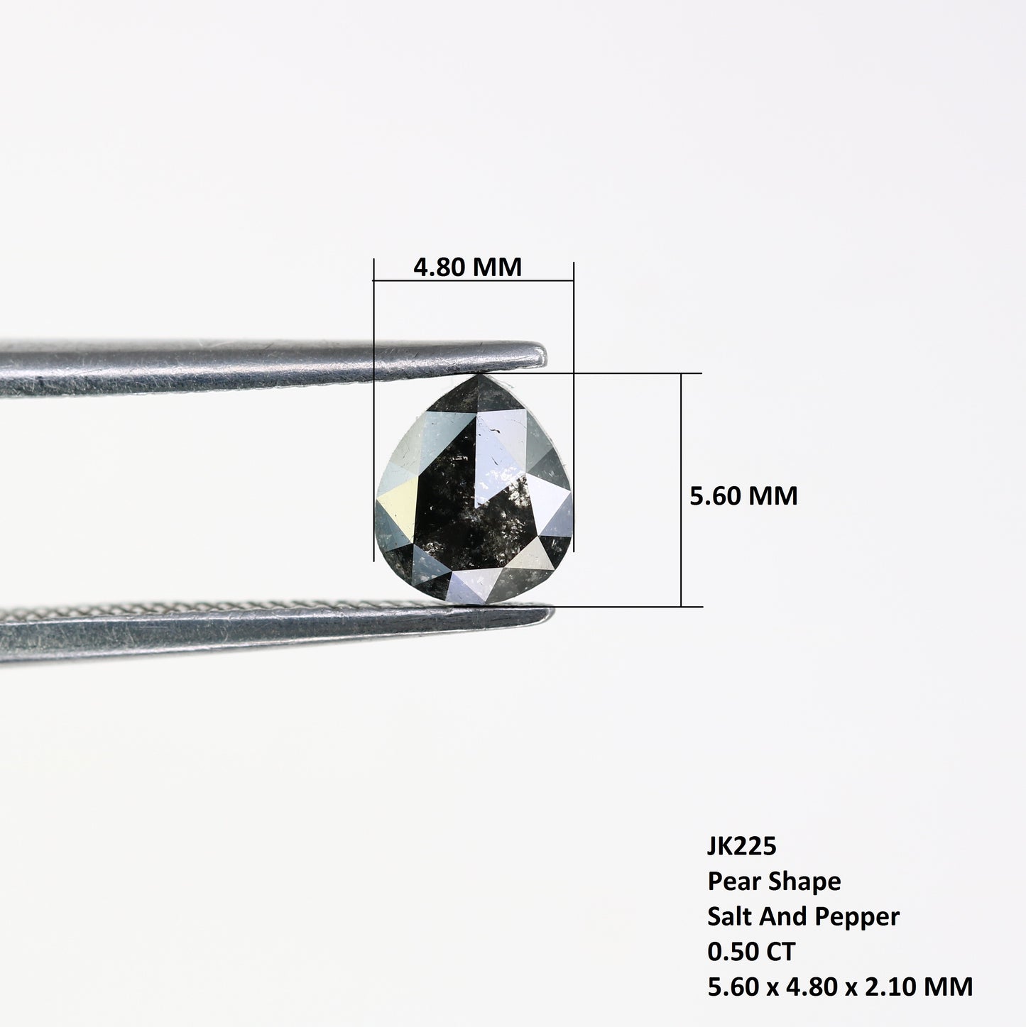 0.50 Carat Pear Shaped Loose Salt And Pepper Diamond For wedding Ring - JayKrishna Diamond
