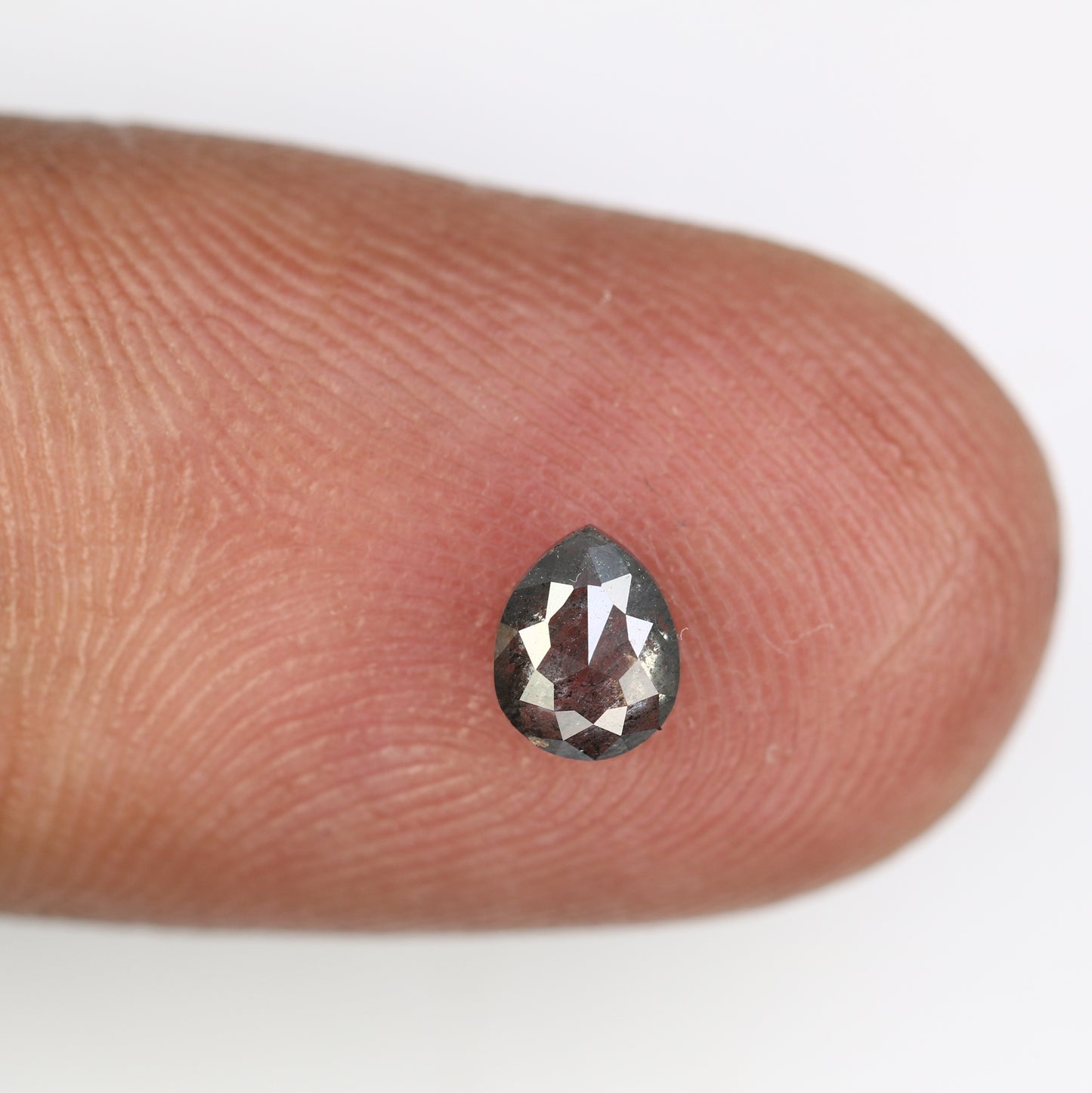 0.41 Carat 5.3 MM Loose Salt And Pepper Color Pear Shaped Diamond Ring - JayKrishna Diamond